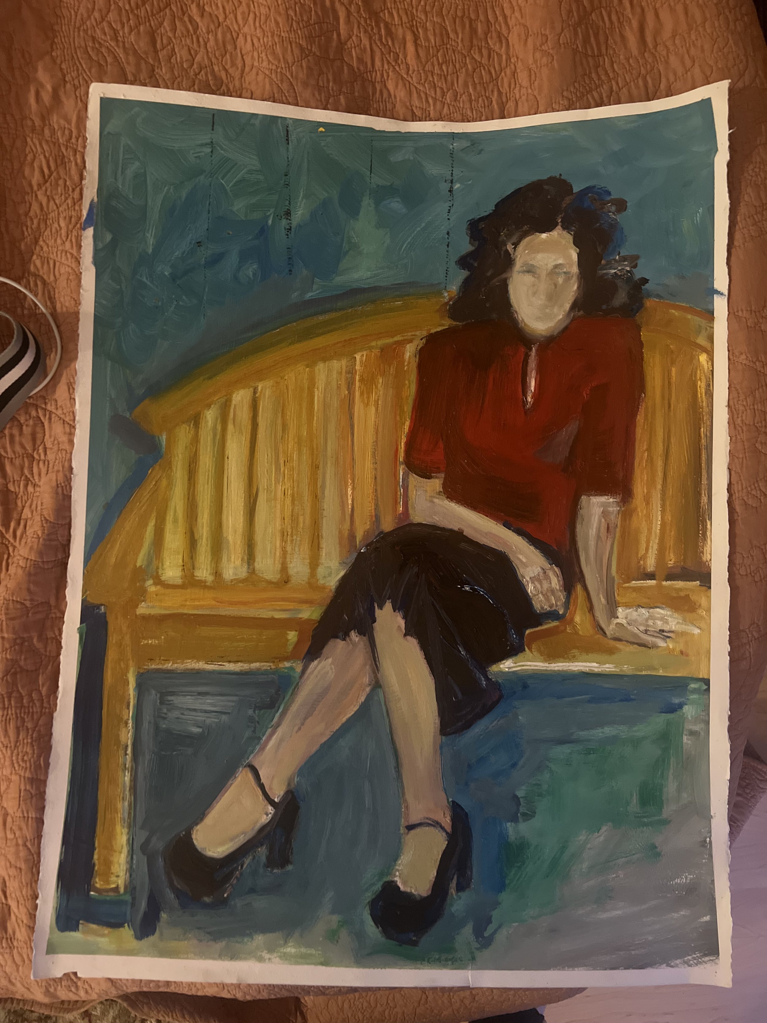 SOLD Sarah Acrylic 16 x 28 $350 Kate Douglas