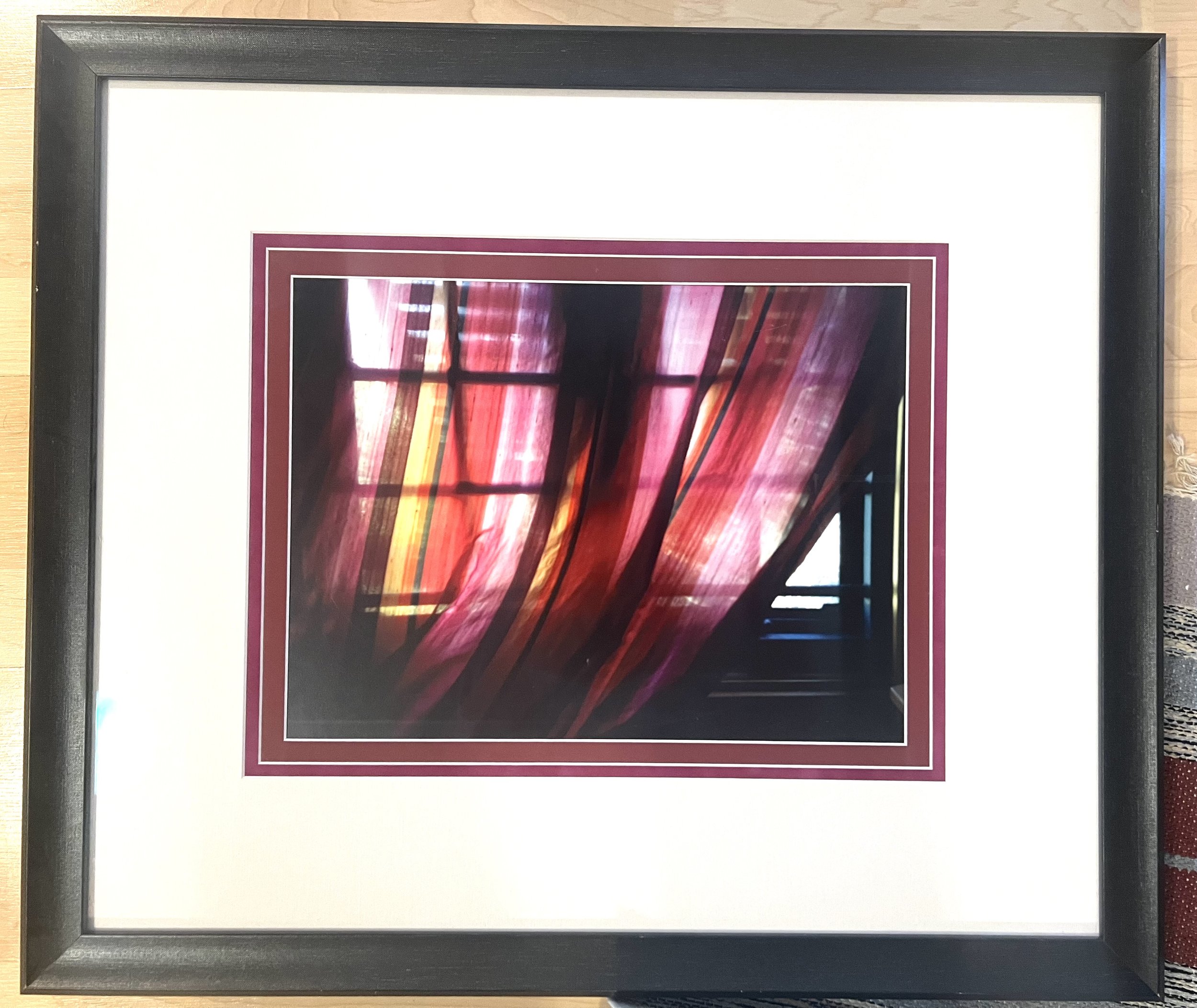 Red Curtains in Italy Color Photograph Framed 18 x 20 $300. Kate Douglas