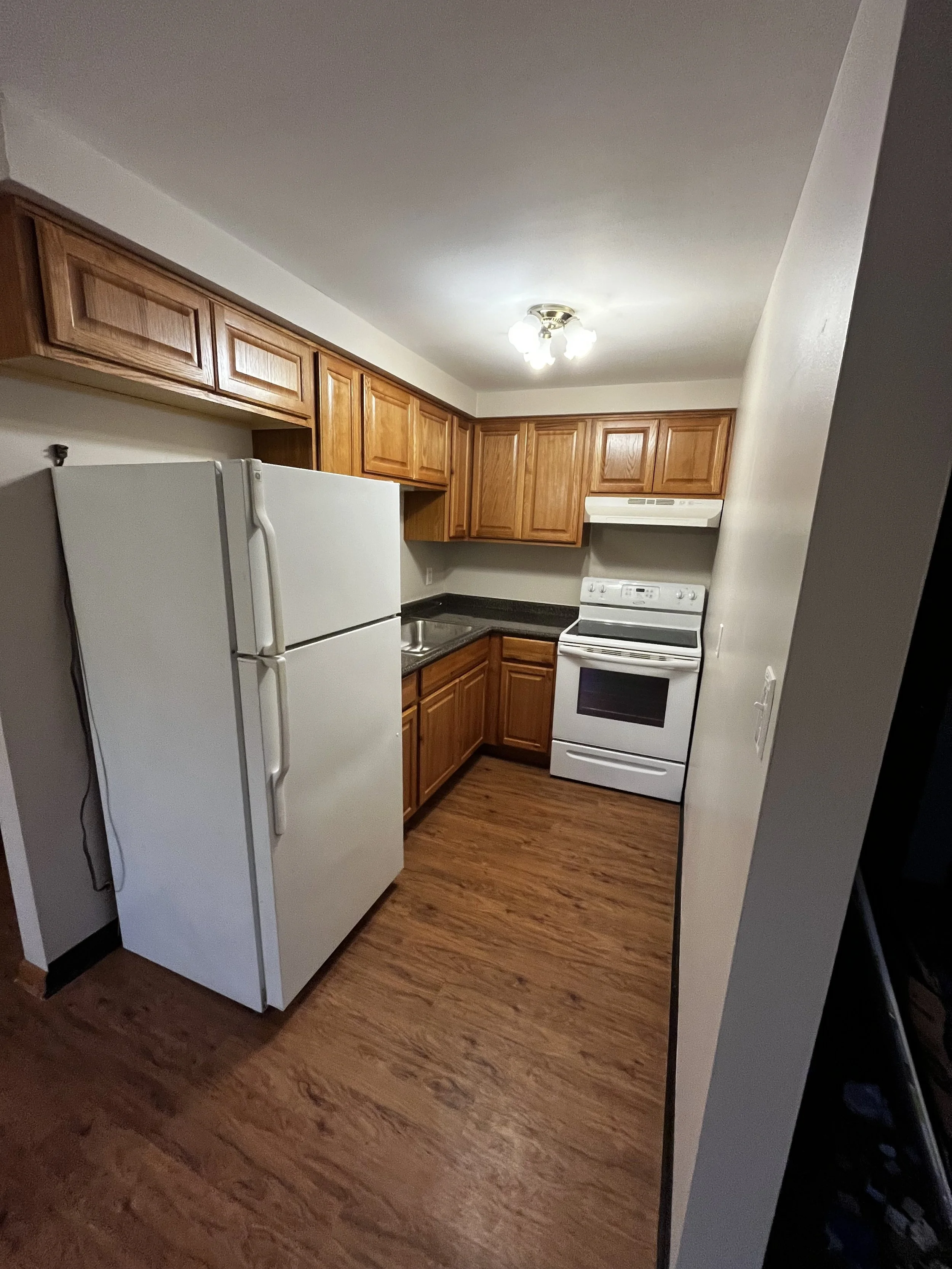 Kitchen Renovation. 
New Cabinets, Countertop, Sink, Faucet, and Range.