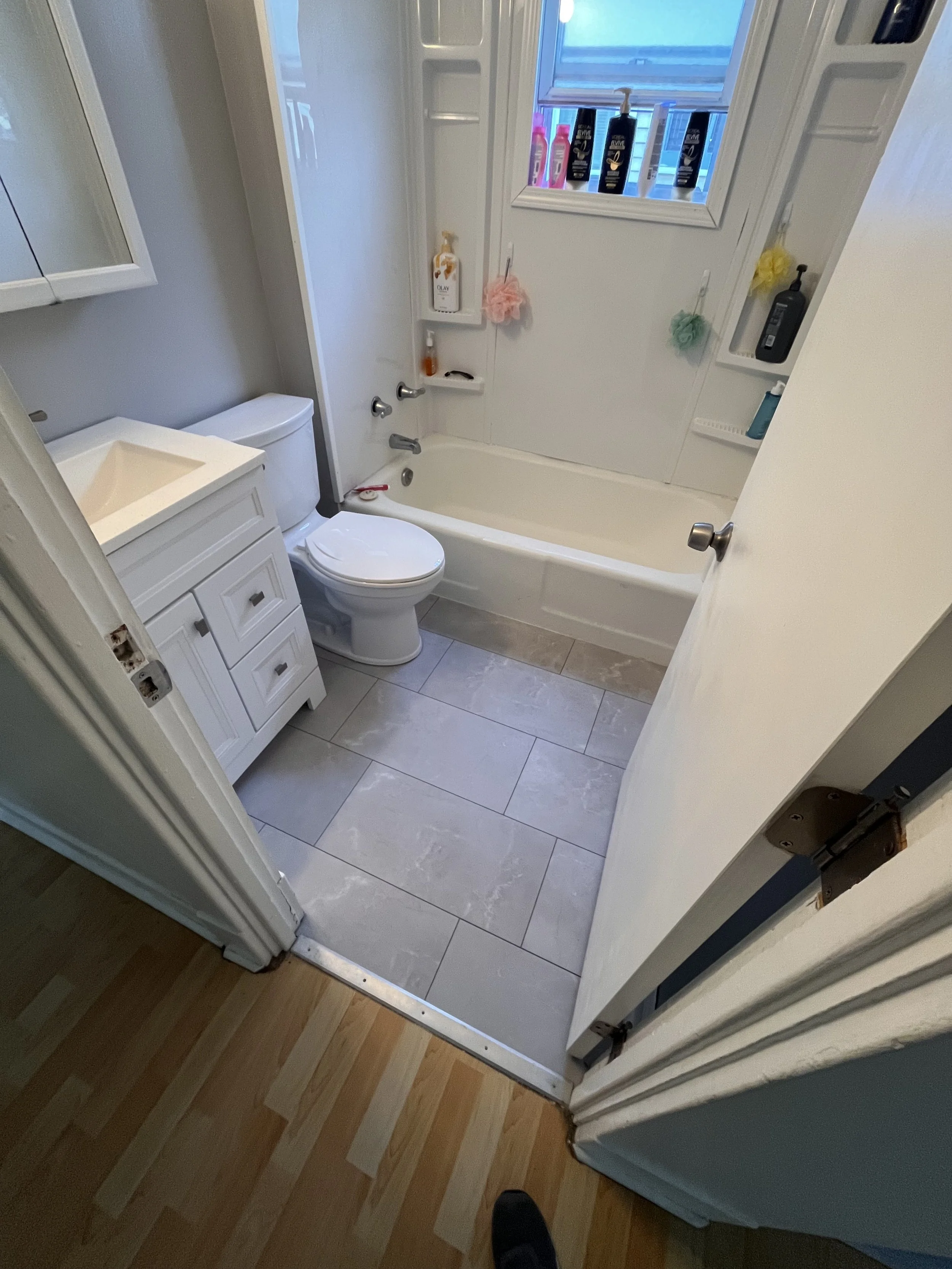 Bathroom Floor Install.