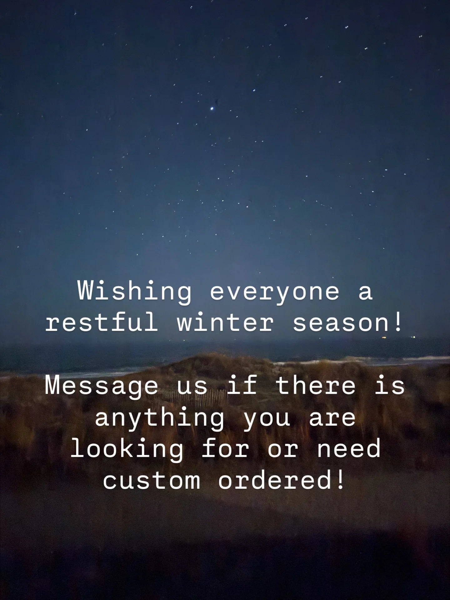 Happy winter! Take care of yourself, rest well, drink lots of water and tea, lean in to your cozy replenishing rhythms and let us know if you need anything! ☺️❄️