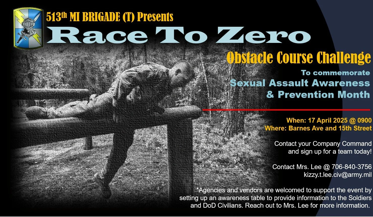 “Race to Zero” Obstacle Course Challenge — Sexual Assault Awareness &amp; Prevention Month Event