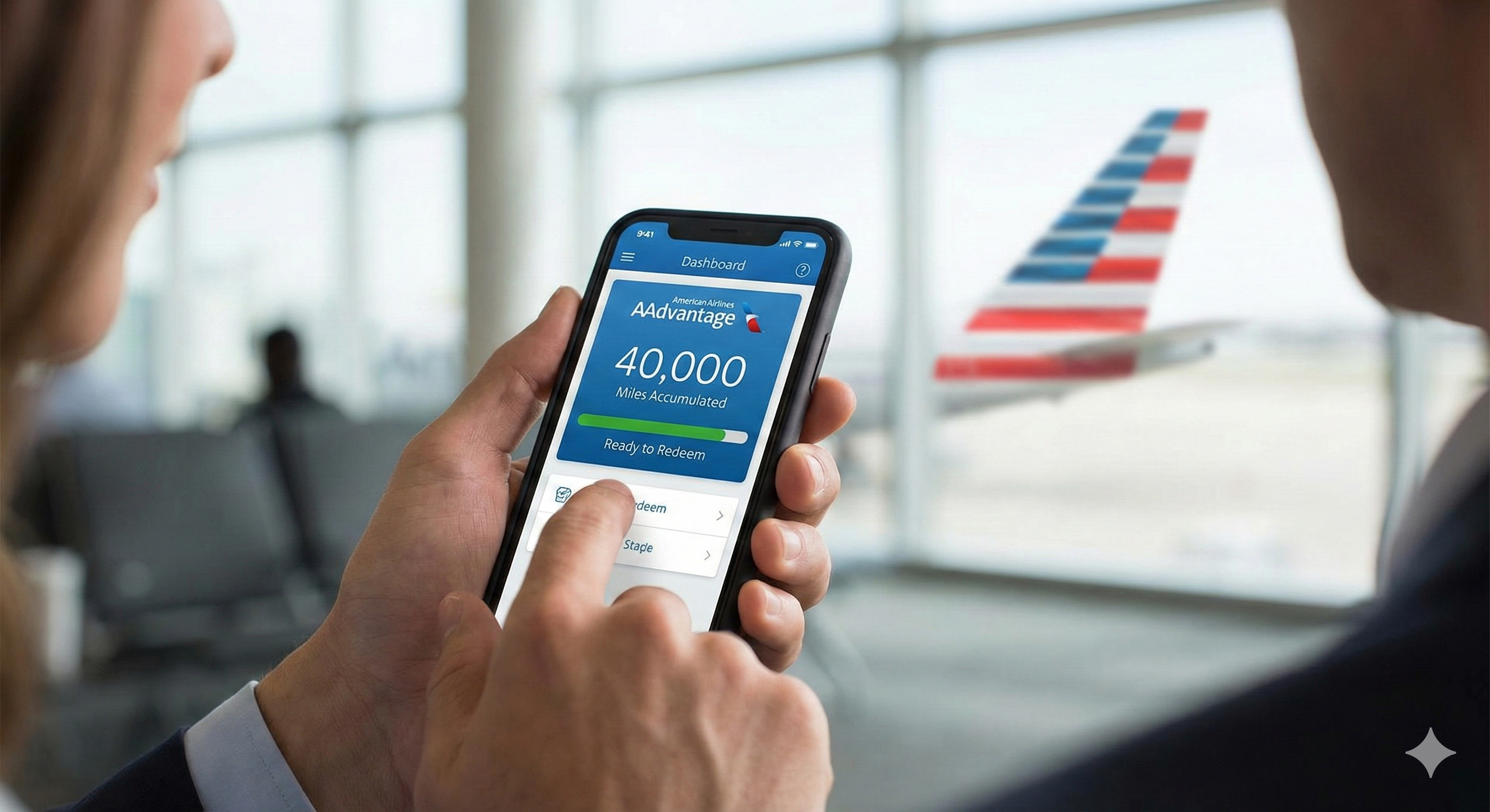 Millas de aerolínea y puntos de viajero frecuente en aplicación móvil