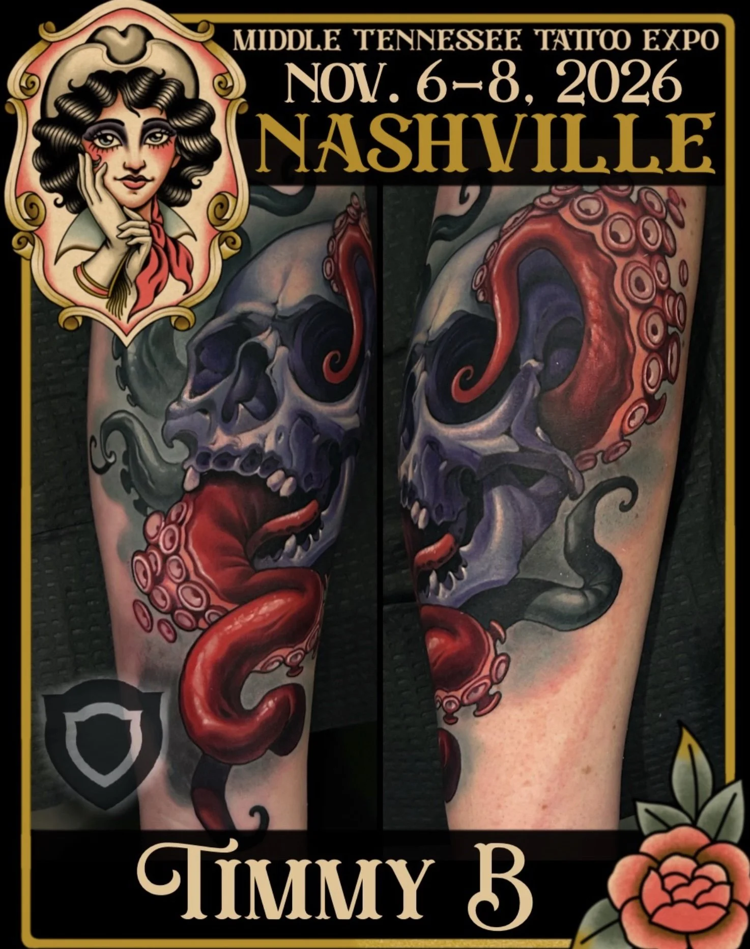 Picture of a poster with a tattoo for the Middle Tennessee Tattoo Convention.