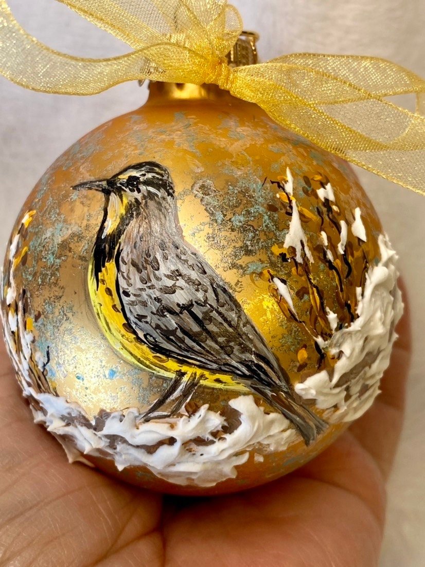 Meadowlark - Glass ornament.