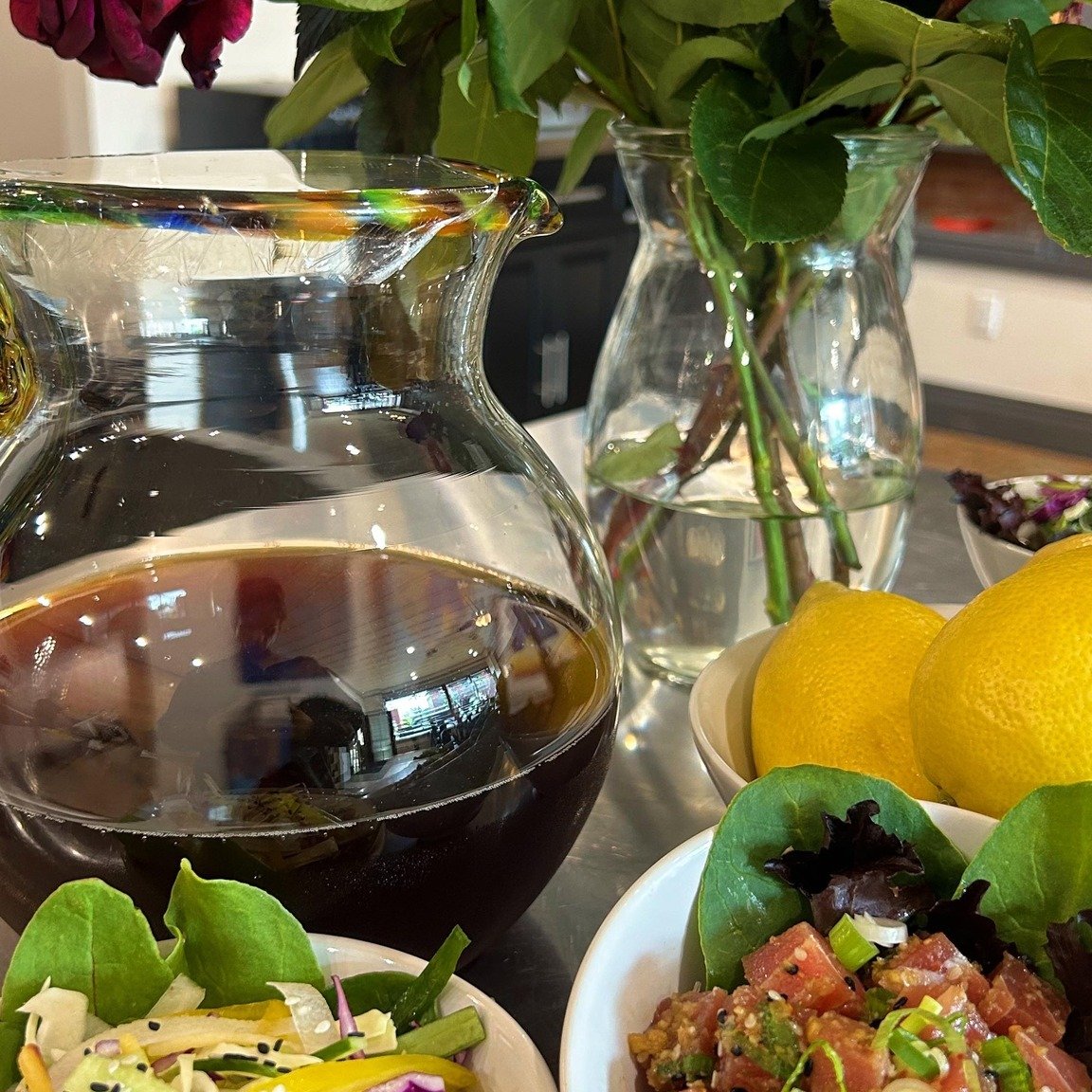 In addition to some seriously delicious wines, you know we're going to have some great food THIS SUNDAY! Look forward to @good.food.mac and @birrieriadonpepe serving fresh and tasty poke and birria tacos. You're gonna want some more wine to wash this