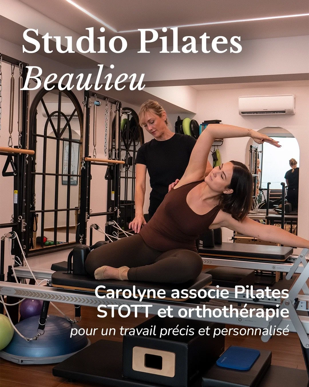 Ici, le Pilates devient un v&eacute;ritable travail d&rsquo;&eacute;quilibre du corps ✨ @studiopilatesbeaulieusurmer 

Au c&oelig;ur de Beaulieu-sur-Mer, Studio Pilates Beaulieu est anim&eacute; par Carolyne, instructrice certifi&eacute;e STOTT. 

Av