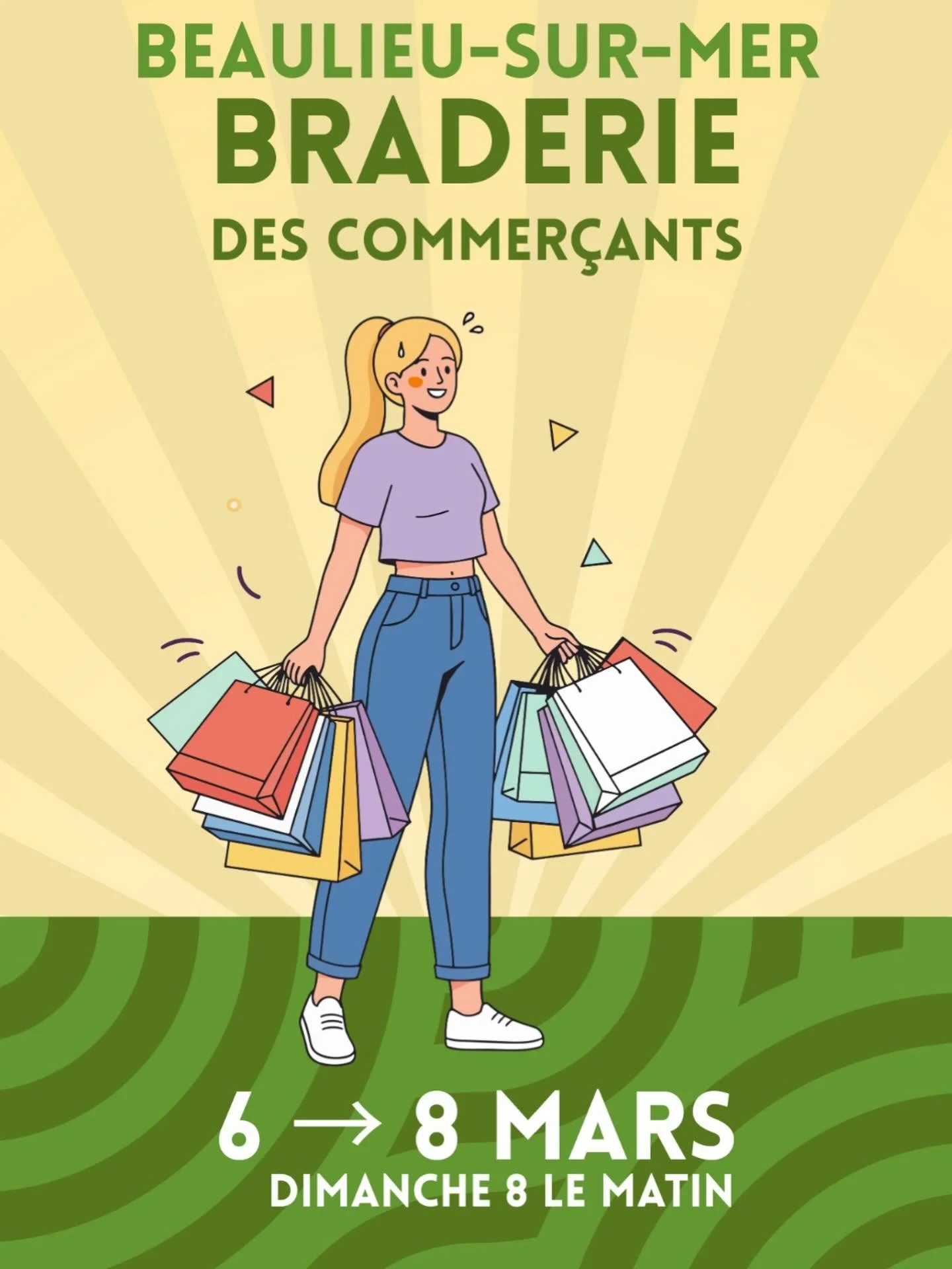 🎉 BRADERIE DES COMMER&Ccedil;ANTS &ndash; 6, 7 &amp; 8 MARS 🎉 
Comme chaque ann&eacute;e, la grande braderie des commer&ccedil;ants revient &agrave; Beaulieu-sur-Mer ! Un rendez-vous attendu qui invite &agrave; fl&acirc;ner, chiner et se faire plai