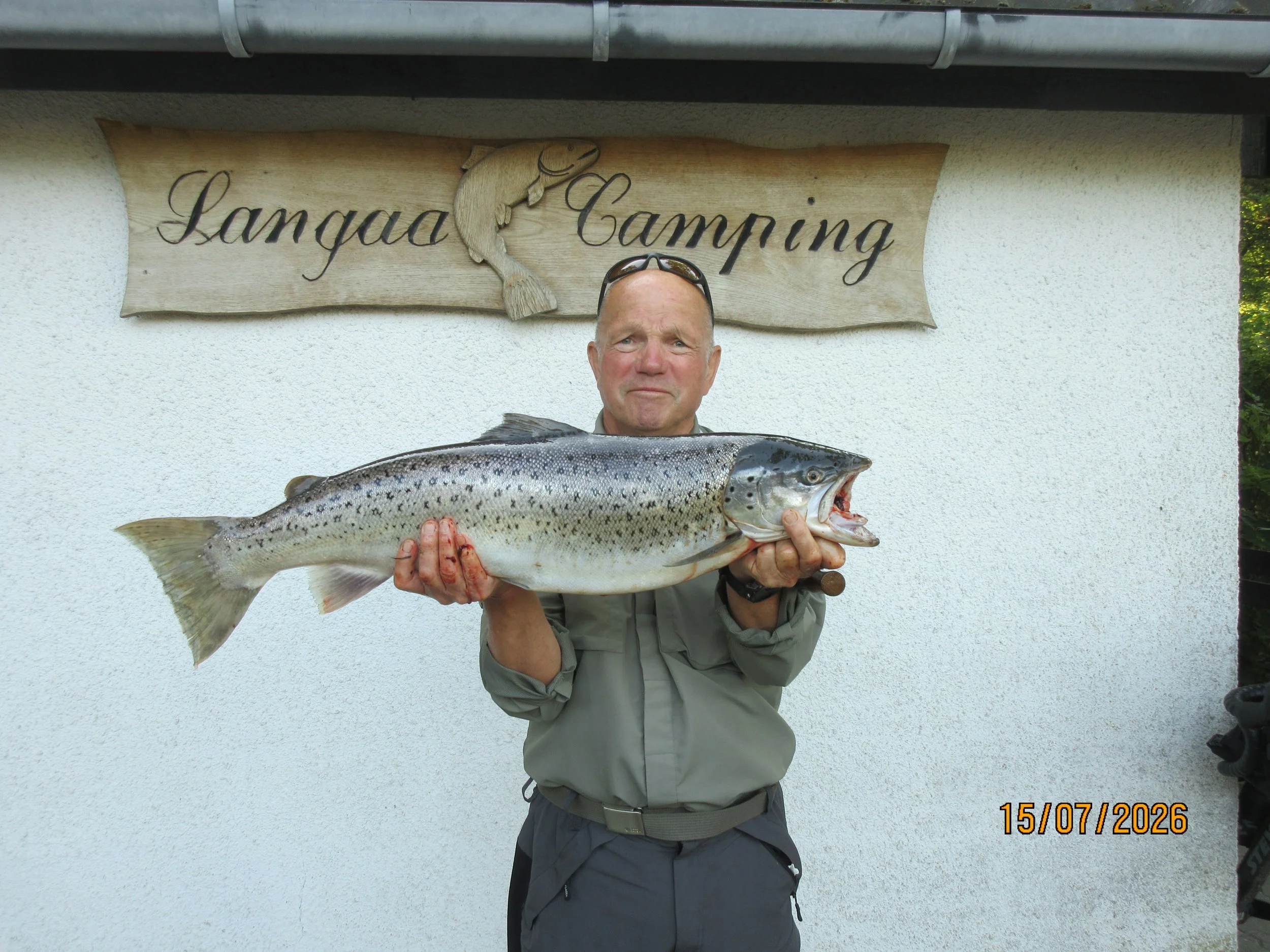 July 15, 2026 - Erling Nielsen caught a sea trout in the Red Zone of the Lilleå River weighing 6.75 kg and measuring 80 cm on a spinner. 