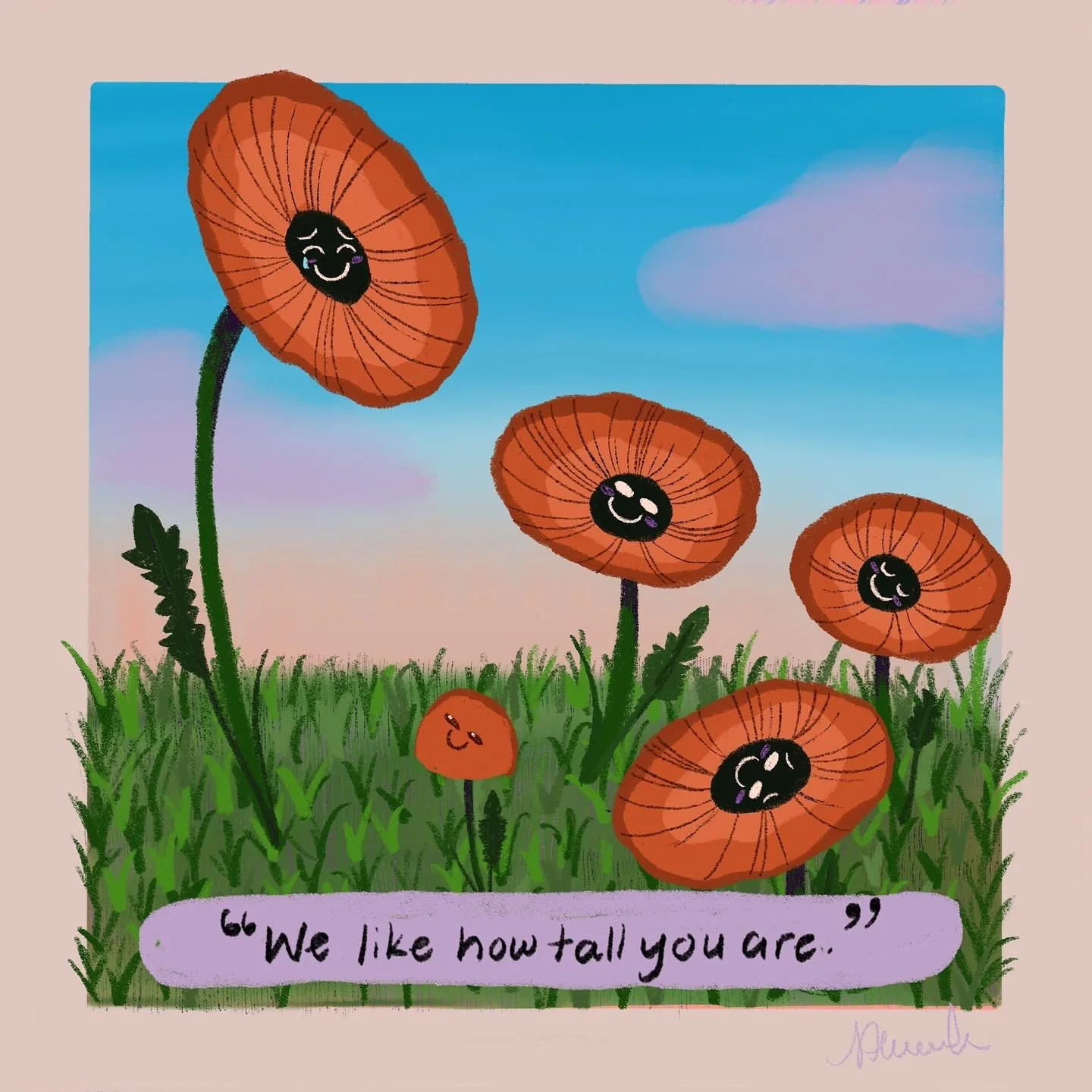 &lsquo;We like how tall you are.&rsquo;

Day 05 @peachtober : Poppy

These poppies appreciate each other for who they are.

@furrylittlepeach @peachtober 

#peachtober25poppy #tallpoppy #digitalartist #illustration #digitalillustration #australianart