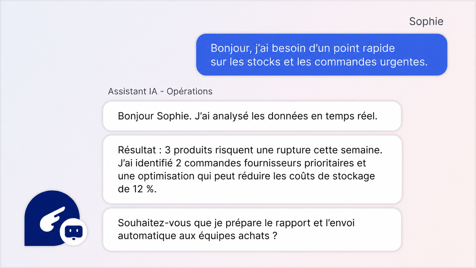 AI chatbot and internal copilot helping teams answer questions and automate business tasks