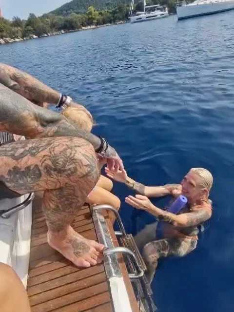 Getting braver by the week. Swimming without holding onto me the whole time.