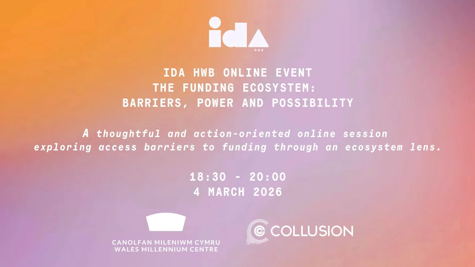 Ida Hwb Online Event: The Funding Ecosystem - Barriers, Power and Possibility