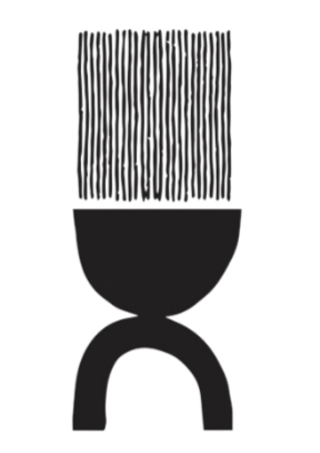 Geometric drawing of an outline square with sections divided by vertical, horizontal, and diagonal lines.