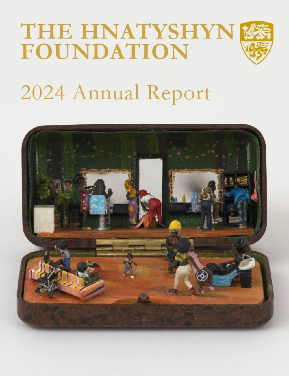 Cover of the 2024 annual report for The Hnatyshyn Foundation, featuring work by Curtis Talwst Santiago