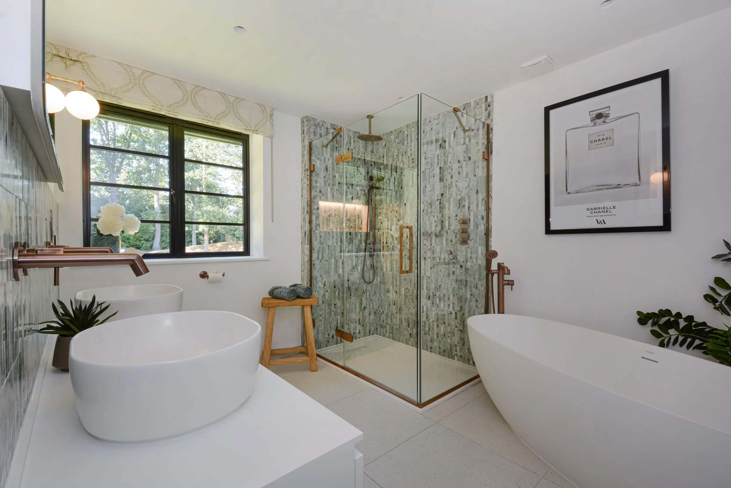 The master en suite was designed as a tranquil haven