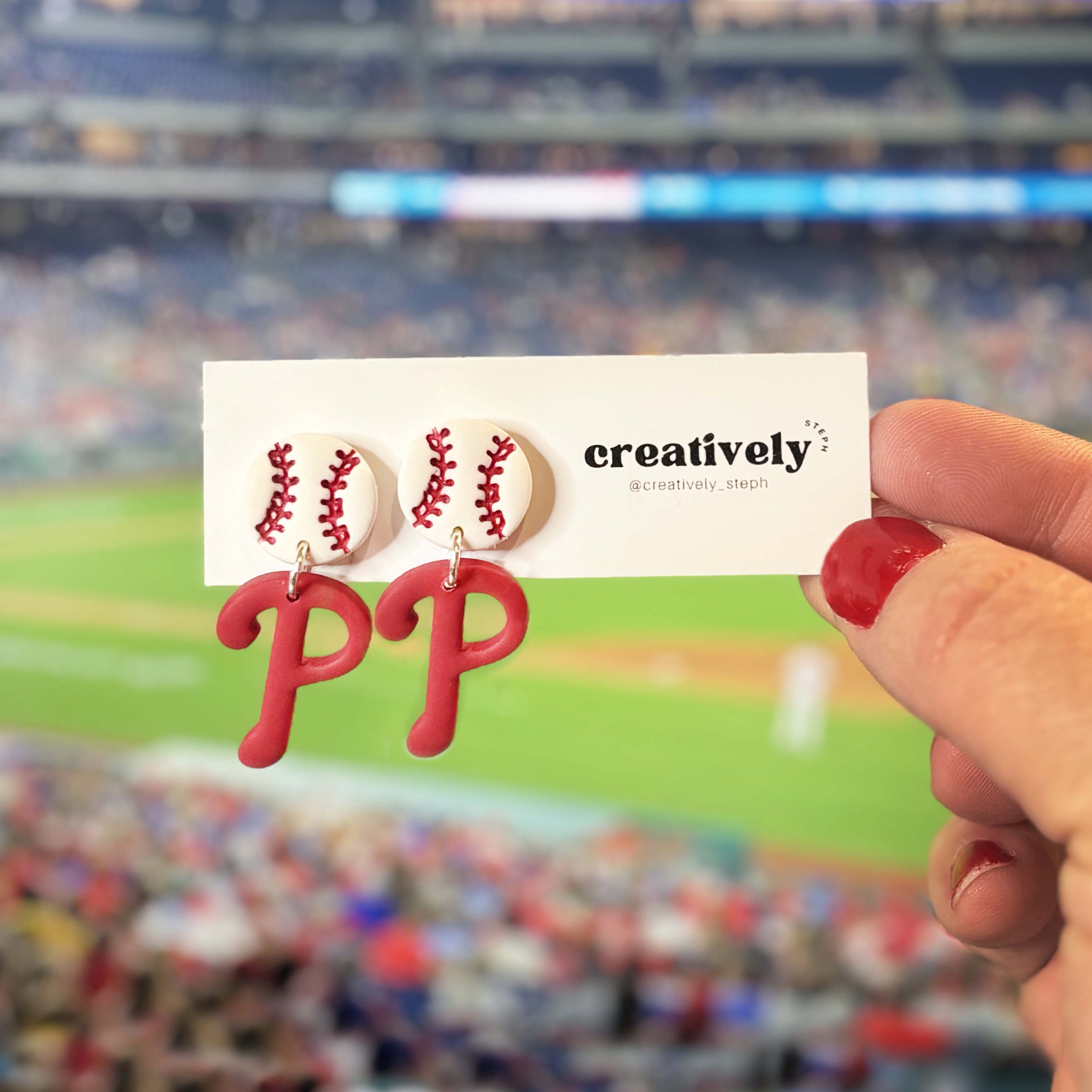 Phillies Baseball Earrings