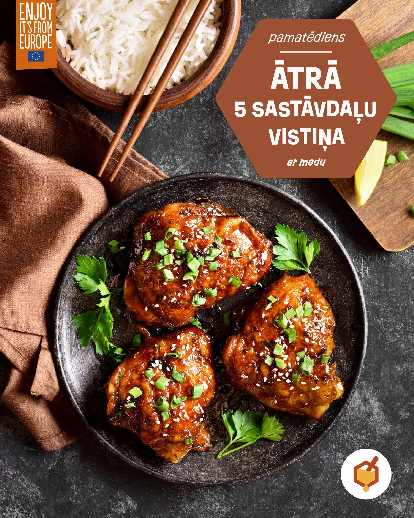 Viss ģeniālais ir vienkār&scaron;ajā, un, lai radītu gar&scaron;īgas lietas, tās nav nepiecie&scaron;ams lieki sarežģīt &ndash; tāpat kā &scaron;ajā receptē! 🍗🍯
Ar 5 sastāvdaļām var radīt pla&scaron;u gar&scaron;u buķeti, kas iepriecinās &scaron;aj