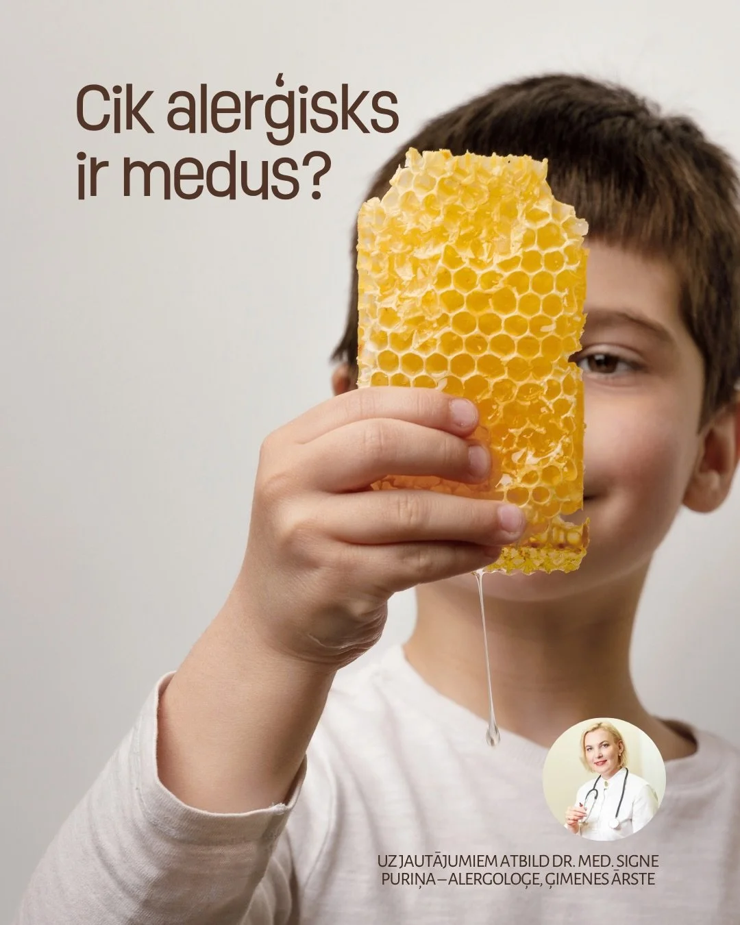 Medus un alerģijas &ndash; kas jāzina? 🧐🍯

Vai medus var izraisīt alerģisku reakciju? Vai cilvēki ar putek&scaron;ņu alerģiju drīkst ēst medu? Un kad būtu jābūt piesardzīgiem?

Uz &scaron;iem un citiem jautājumiem atbild alergoloģe Dr. Signe Puriņa