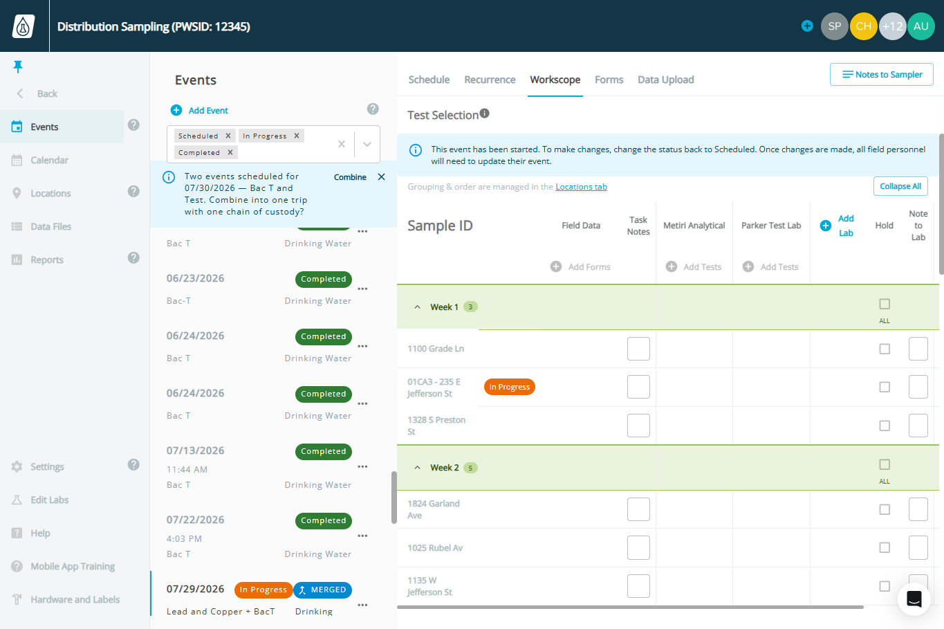 Scheduling Dashboard