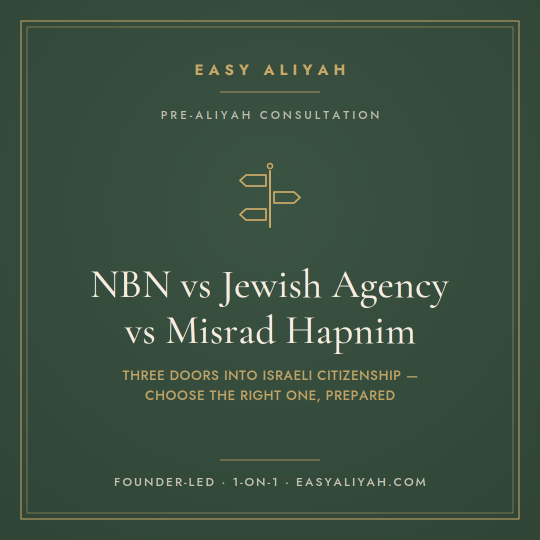 NBN vs JEWISH AGENCY vs MISRAD HAPNIM — ALIYAH ROUTING CONSULTATION