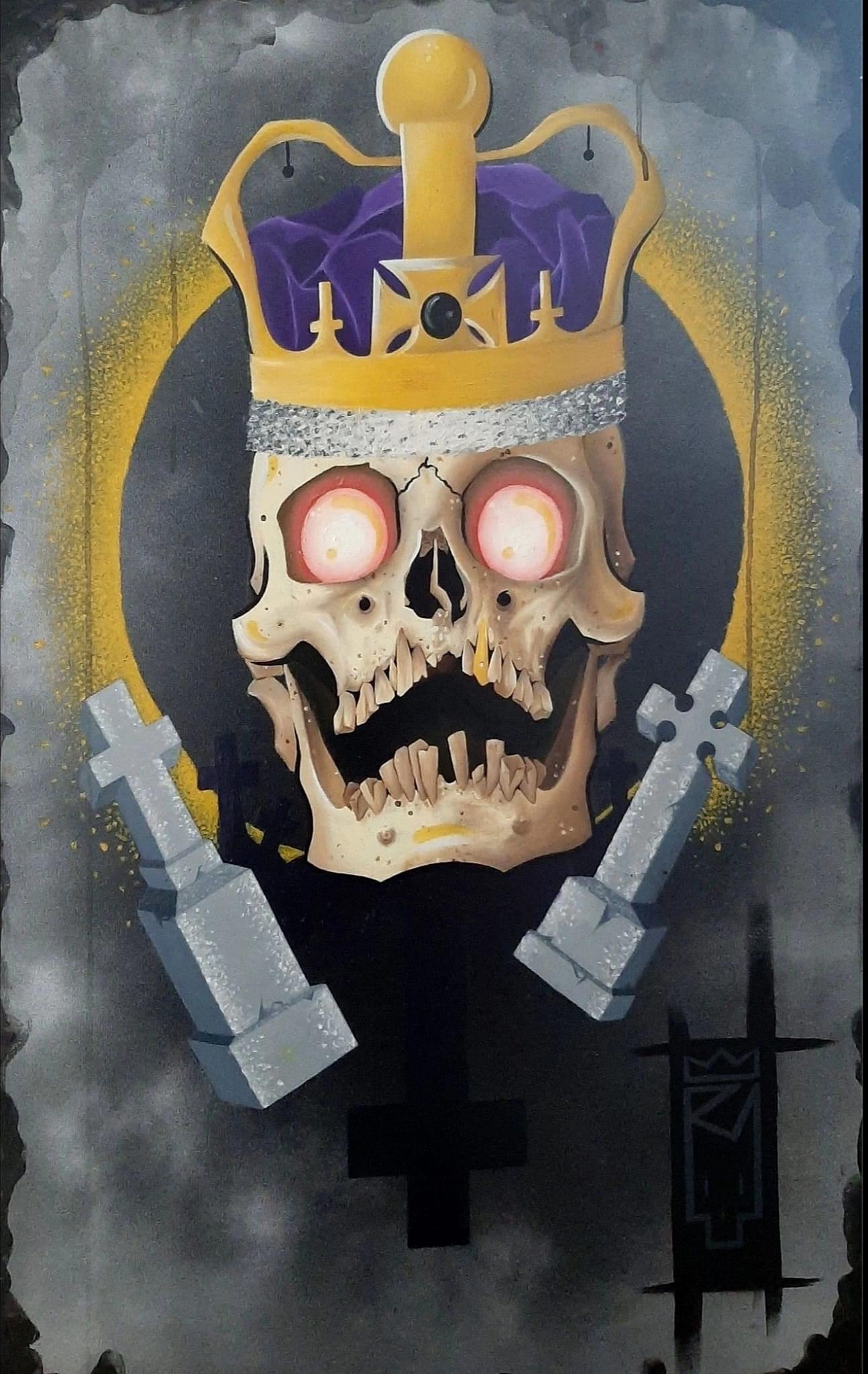 Skull and graveyard