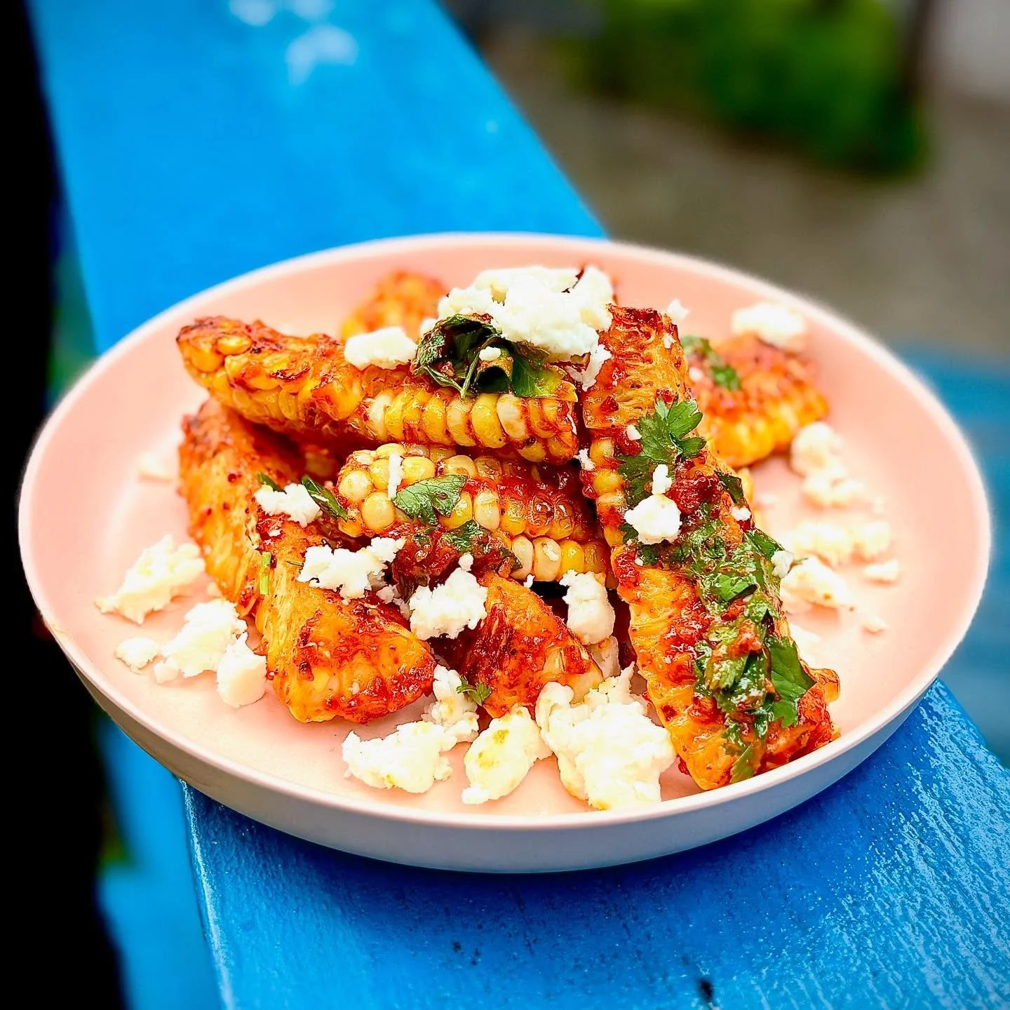 Move over PARTY POTATOES it&rsquo;s summer and corn is now bringing the Elotes party vibes. CORN RIBS with party dust, Japanese mayo, lime, herbs and cotija cheese.