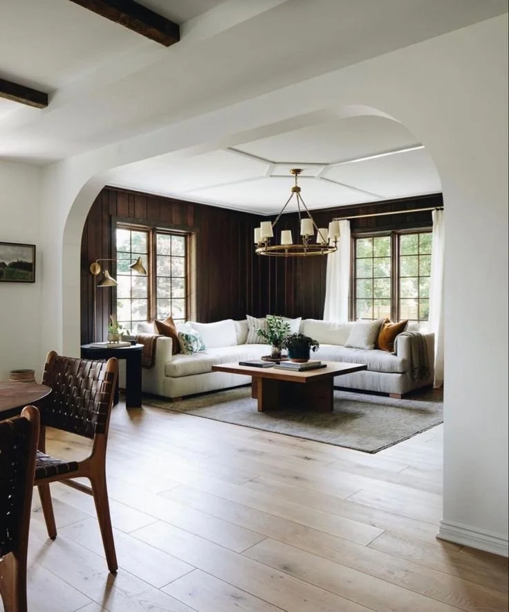 dark paneling, paneled walls