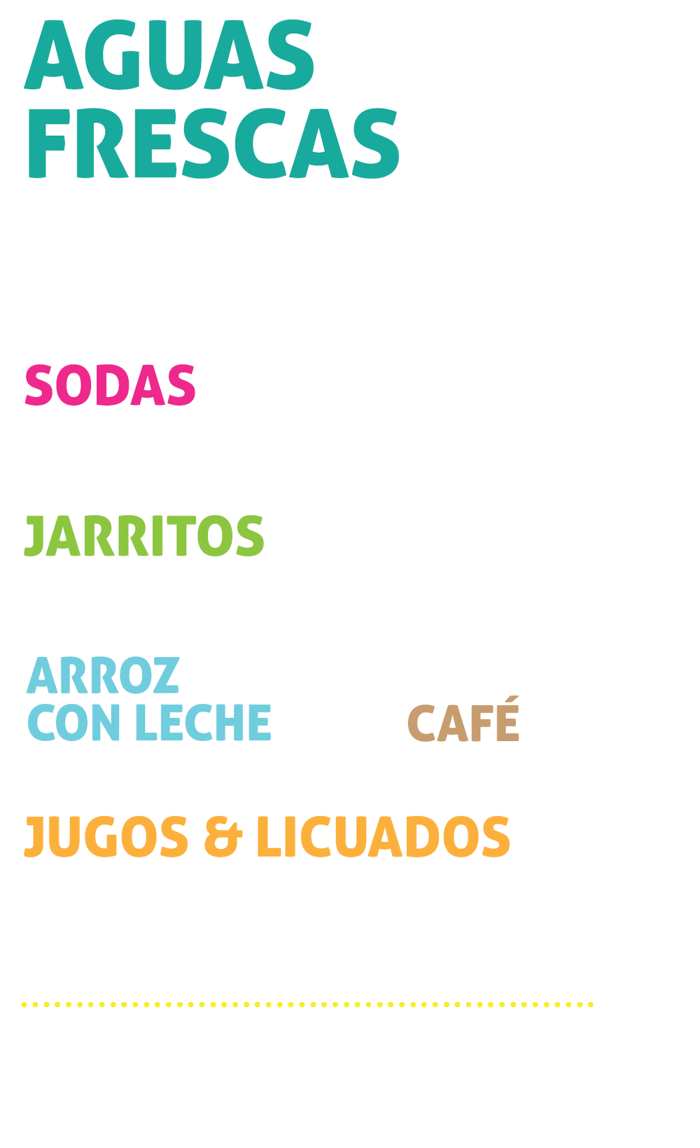 Menu — Atotonilco Taquerias