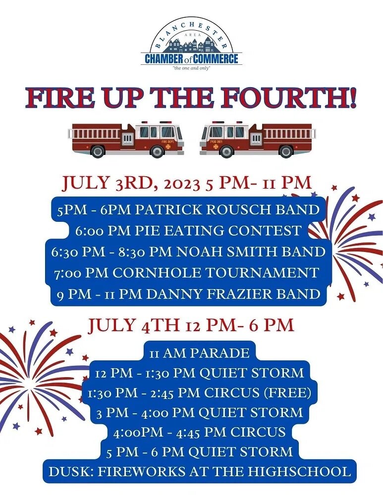 July 4th — BLANCHESTER CHAMBER OF COMMERCE