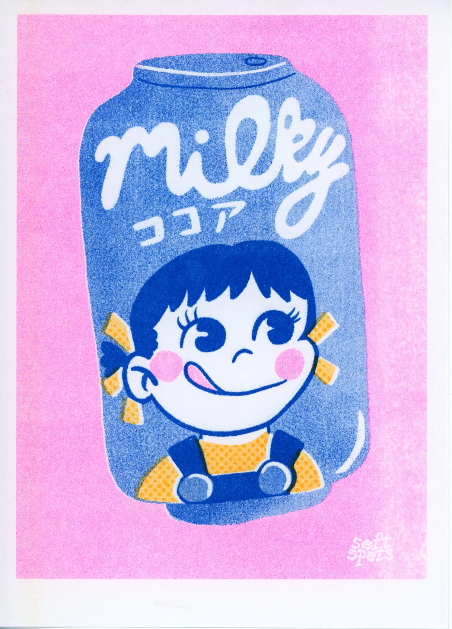 choco milky 5×7 risograph print