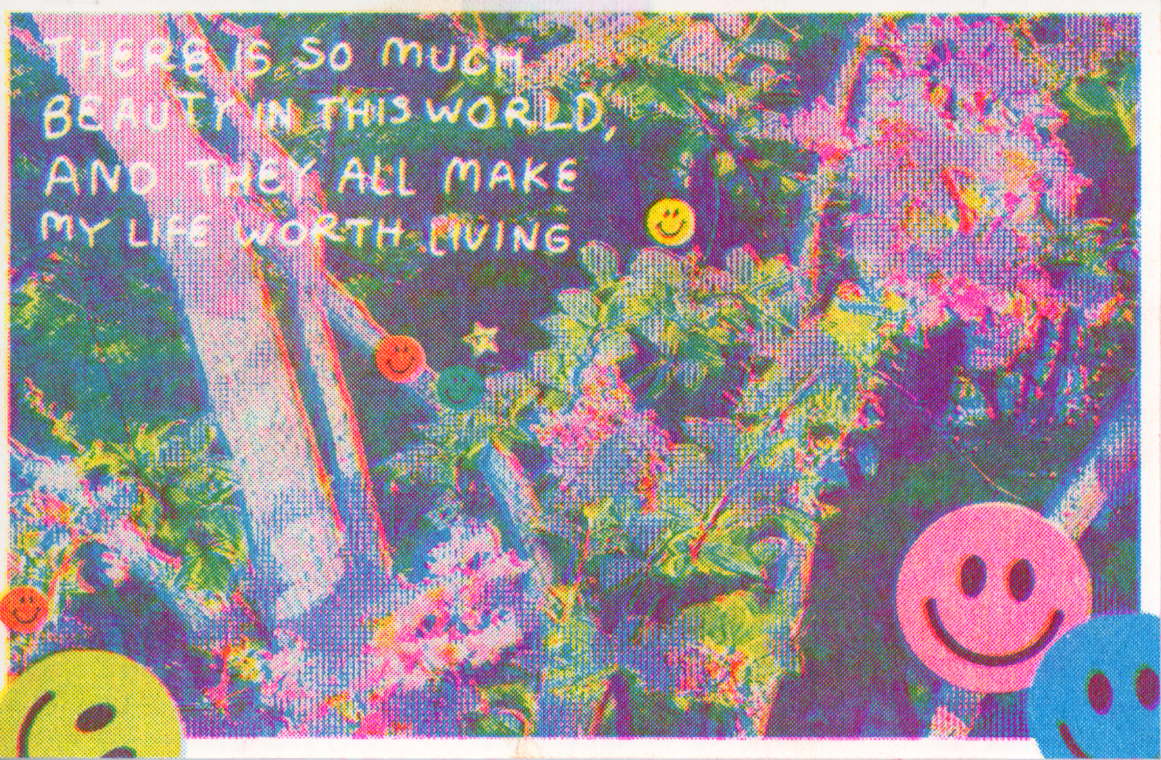 so much to live for 4×6 risograph print