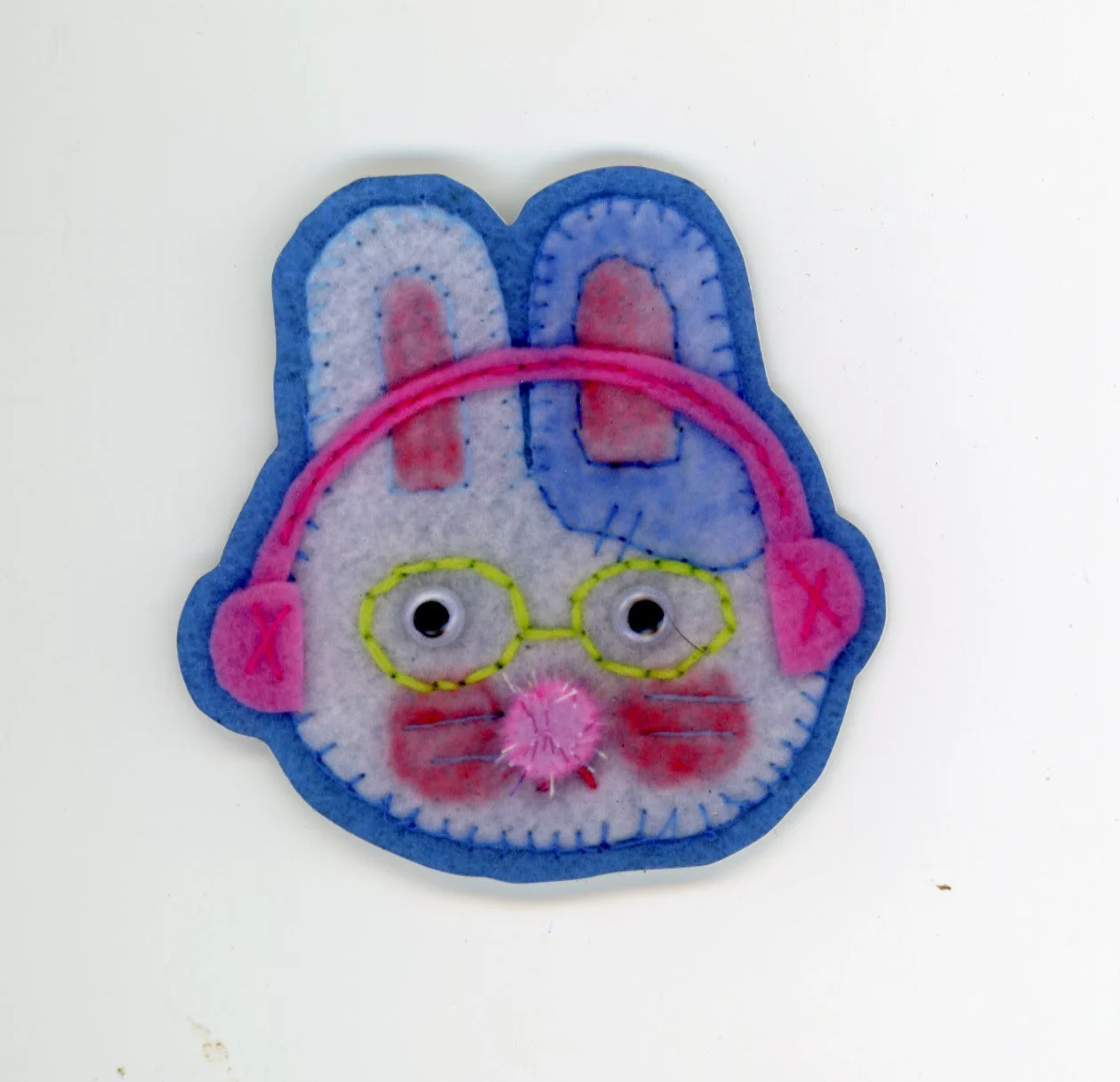 felted headphone bunny vinyl sticker