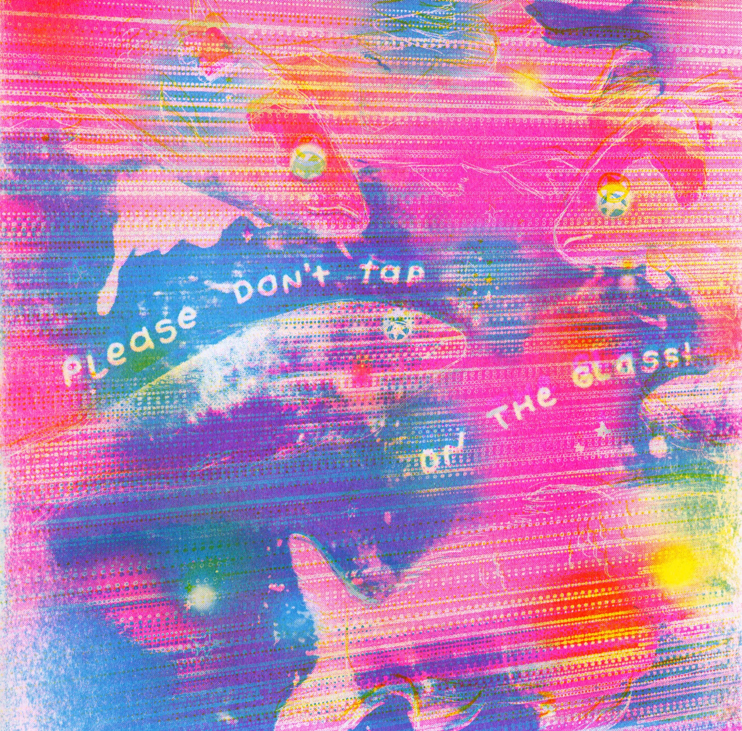 “please don’t tap” 8×8 risograph print