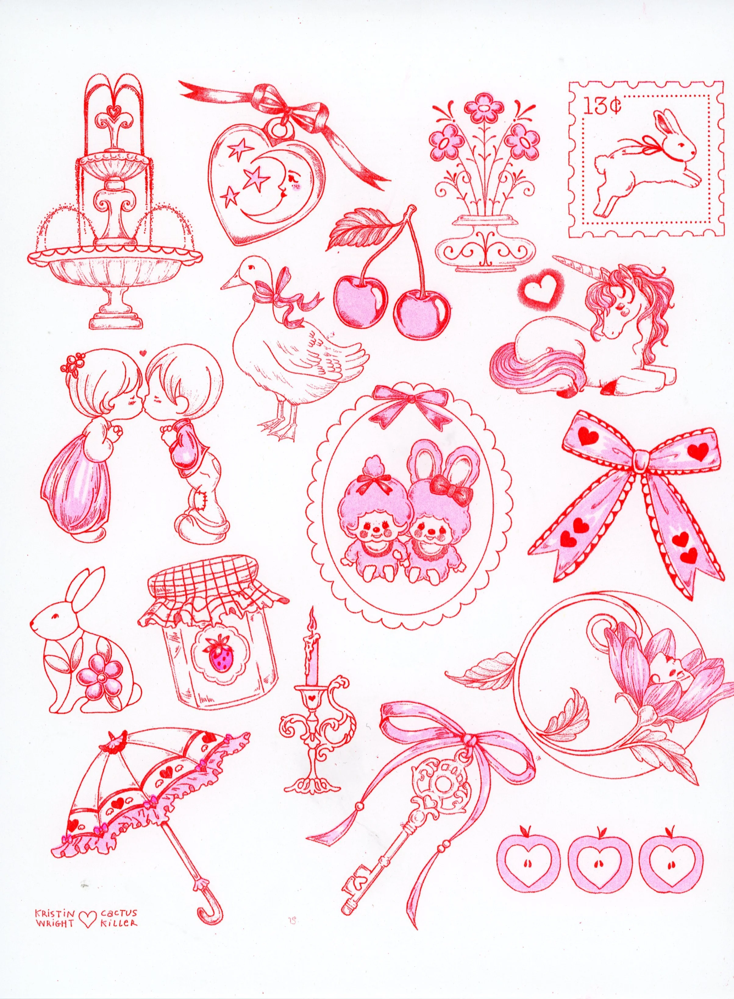 2026 romantic flash 8.5x11 risograph print