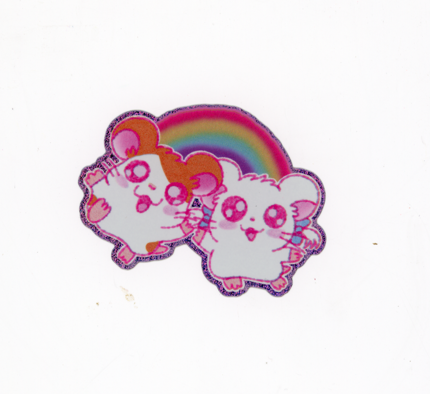 hamtaro and bijou glitter vinyl sticker