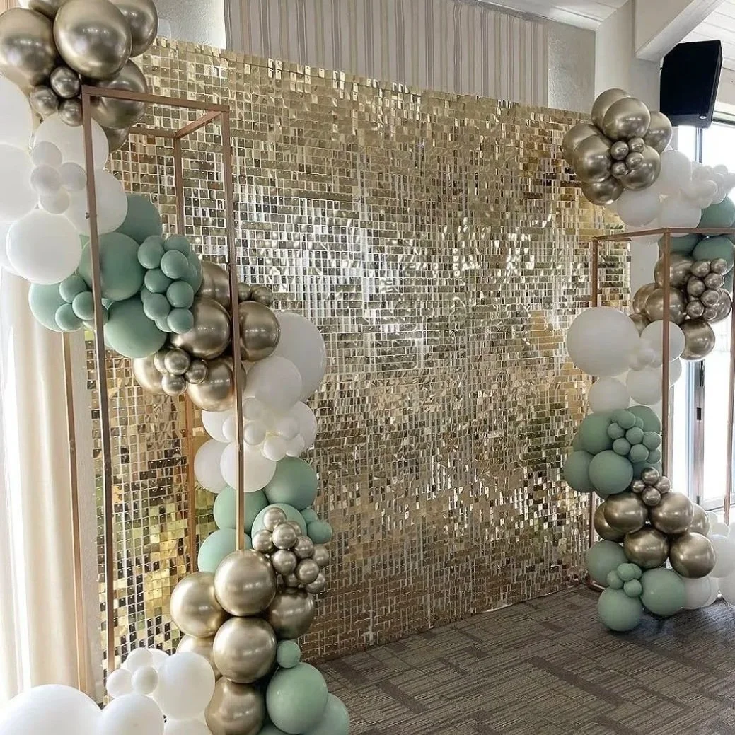 Gold Shimmer Panel Backdrop (balloons not included). 