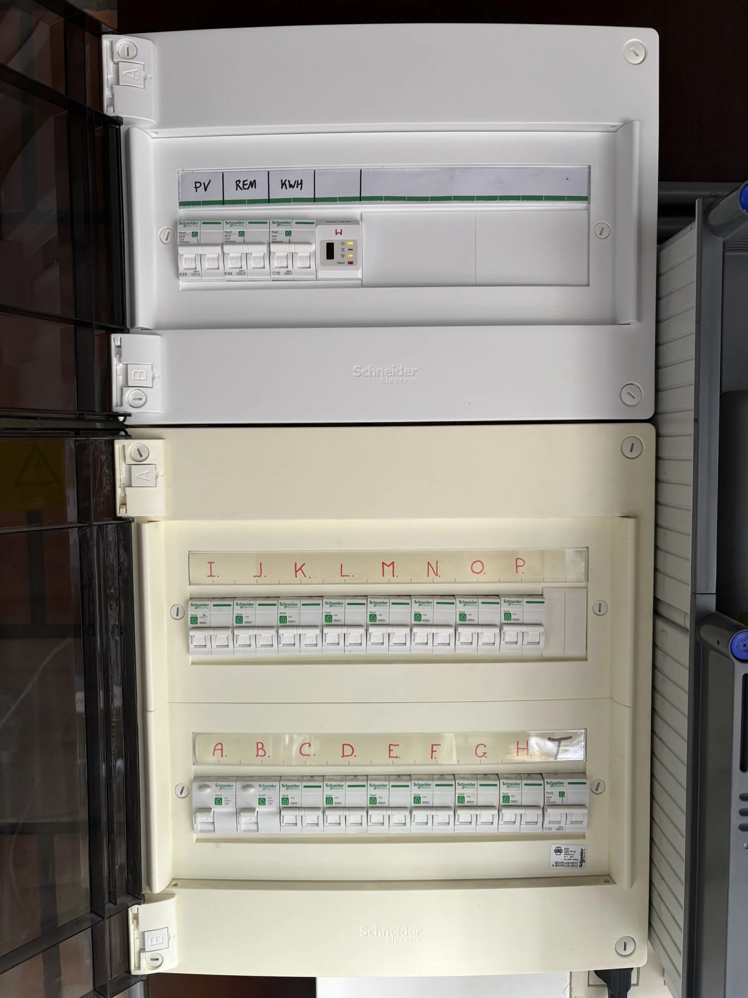 Stroomkast met zekeringen voor zonnepanelen installatie