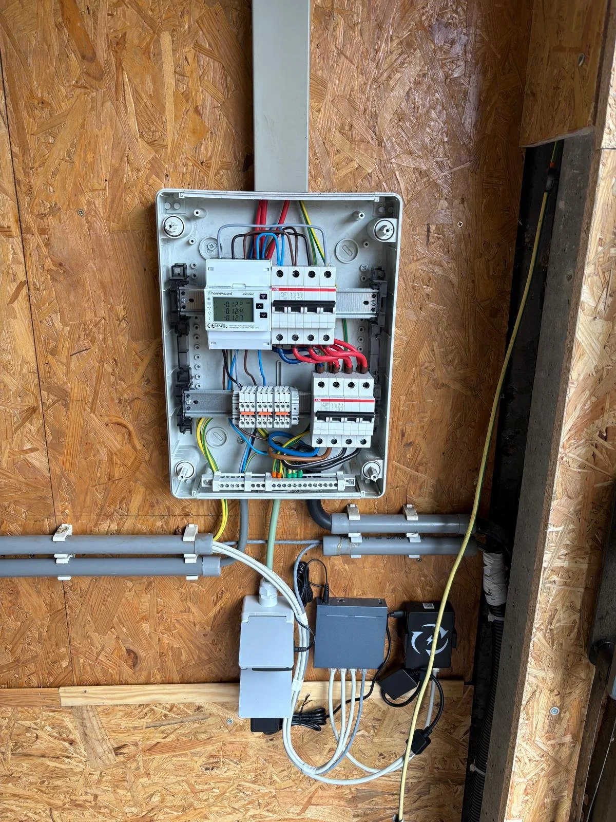 Stroomkast voor aansluiting van thuisbatterij en omvormer