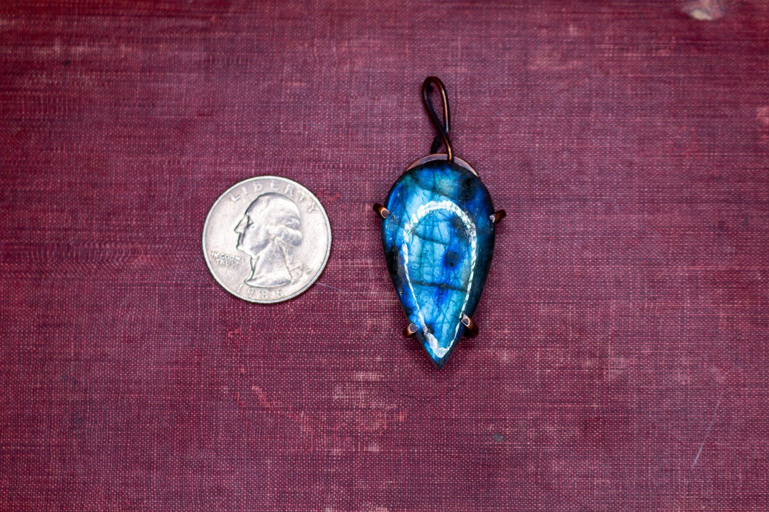 Wire Wrapped Gemstone Cord Necklace in Labradorite | Mexicali Blues