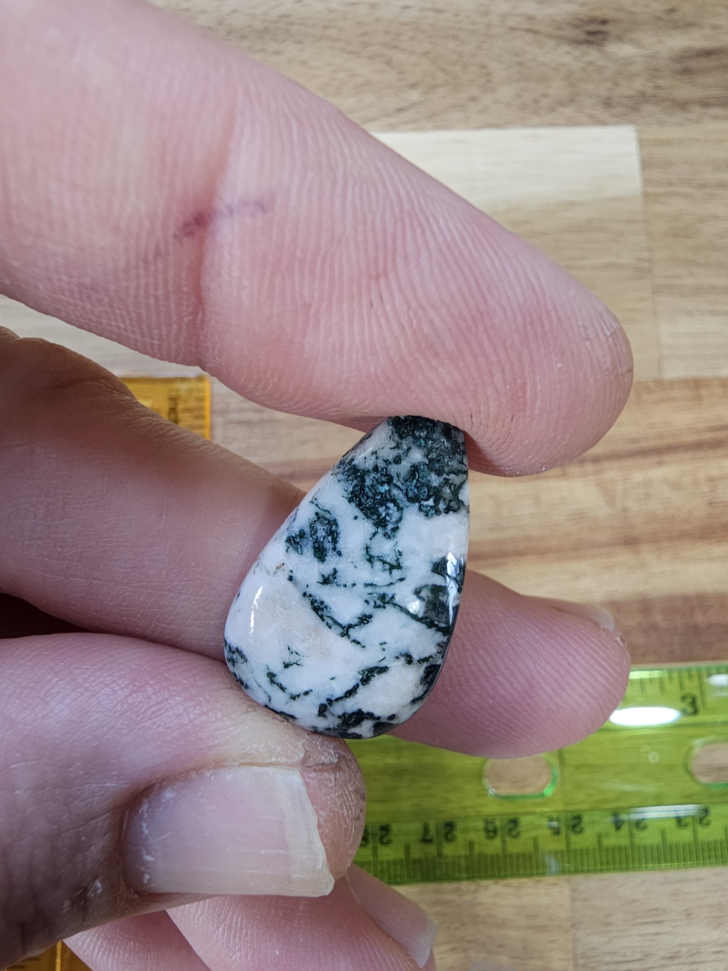 Moss agate cabochons