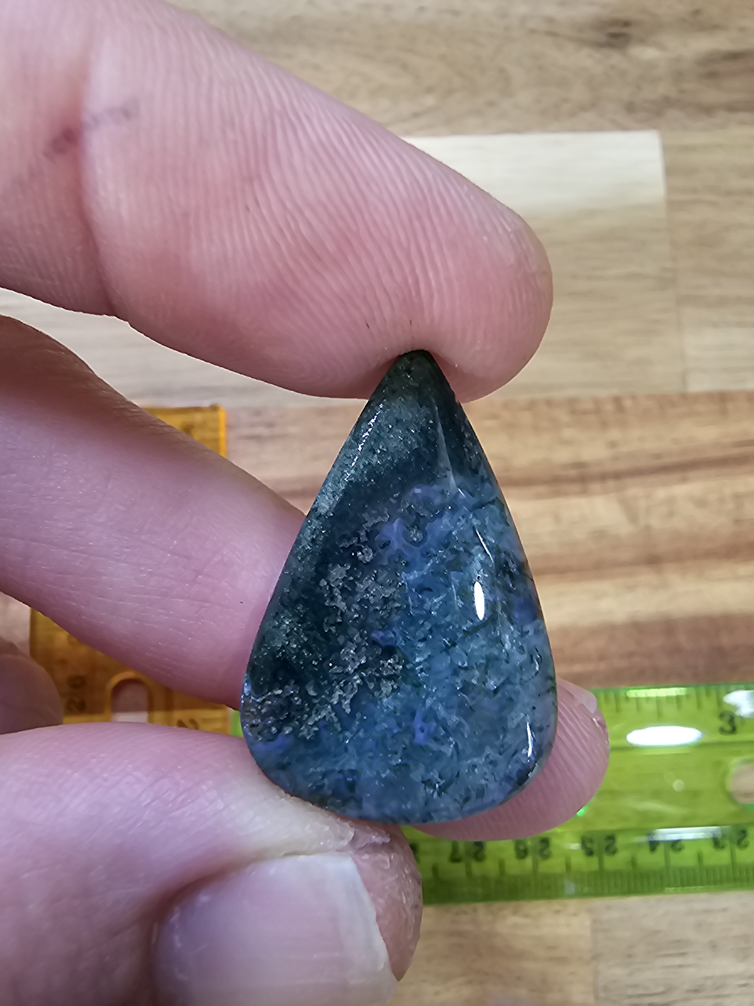 Moss agate cabochons