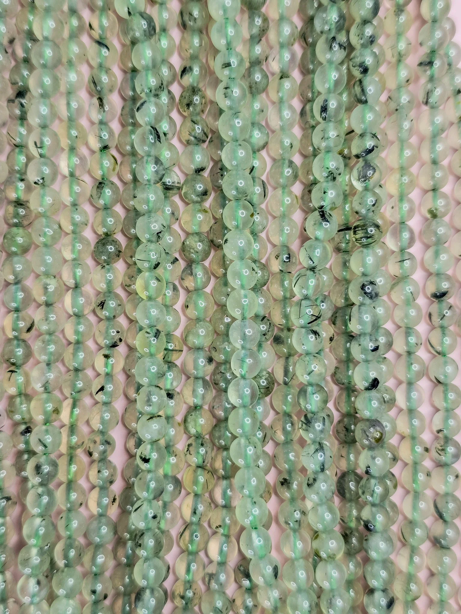 4 millimeter Prehnite round beads