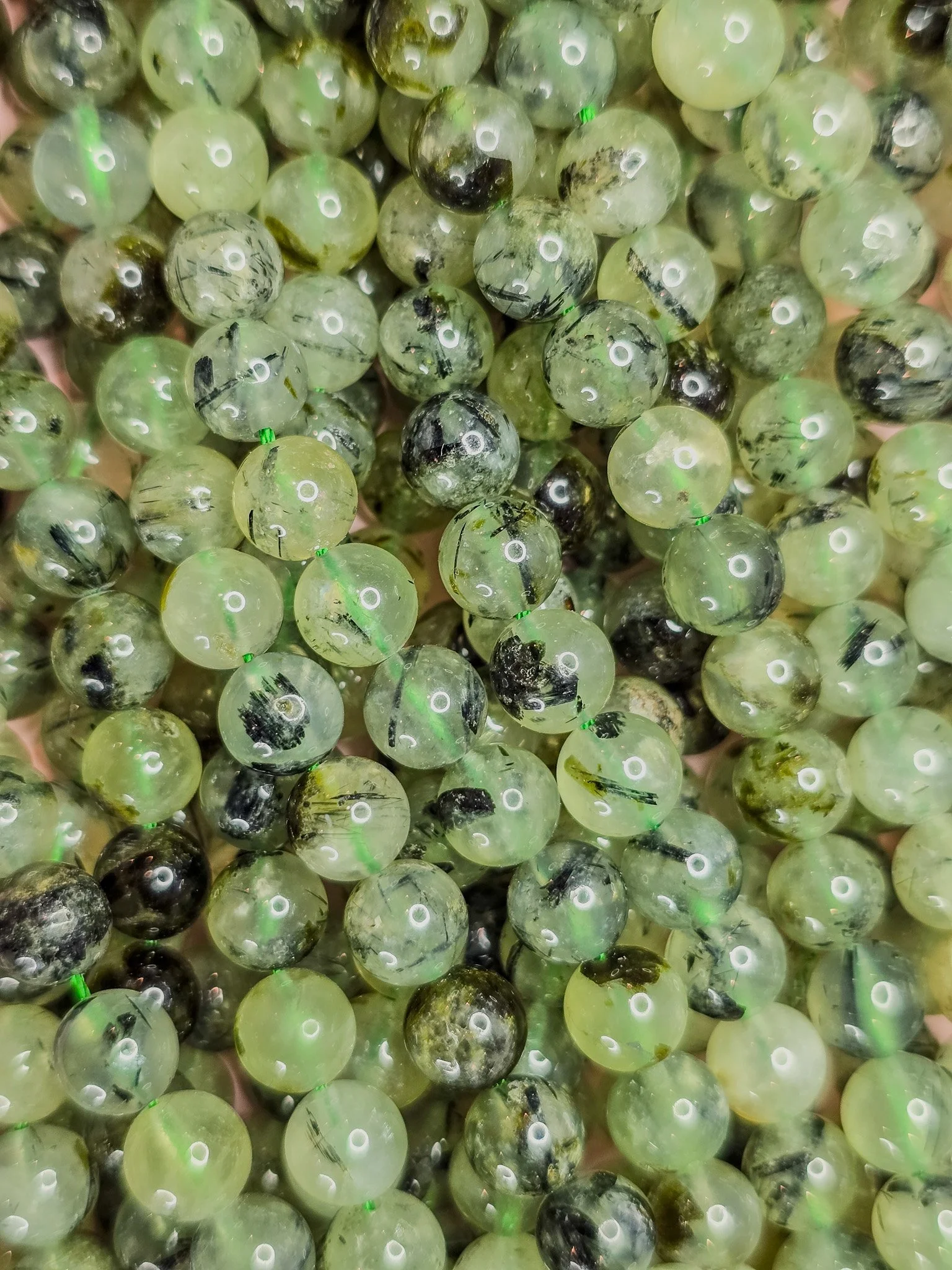 8 millimeter Prehnite round beads
