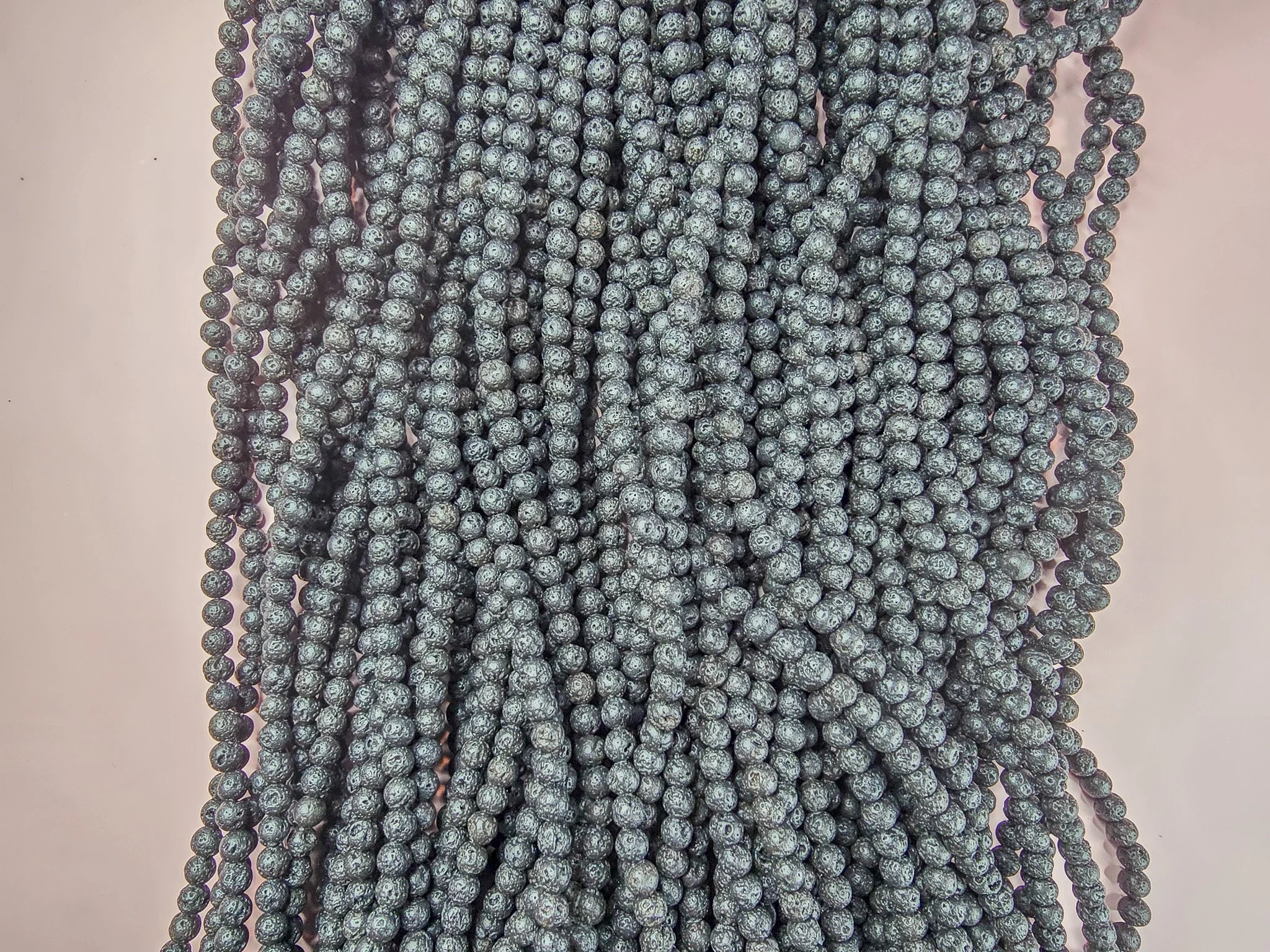 4 millimeter lava stone round beads