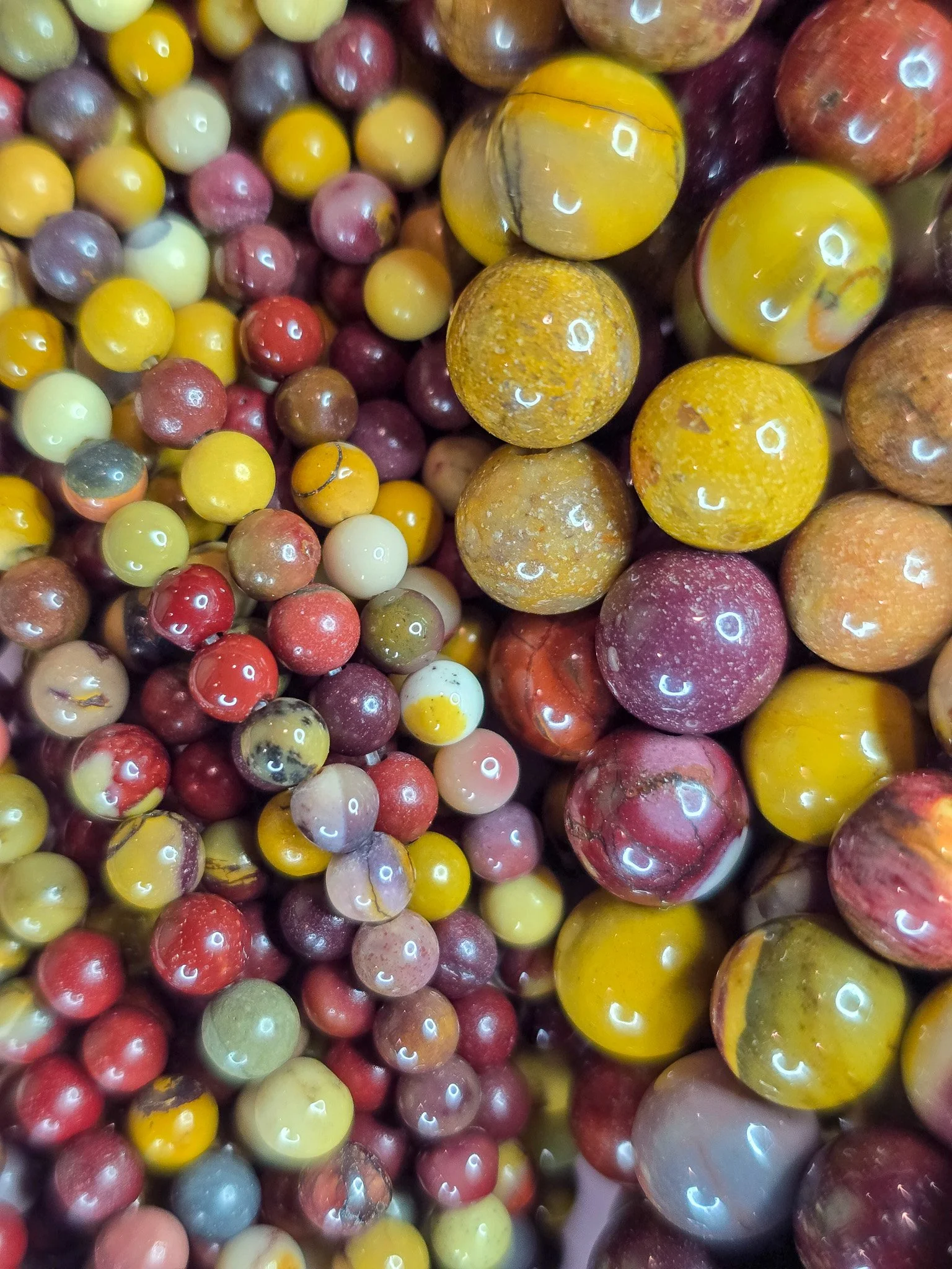 Mookaite Jasper Round Beads - 4mm & 8mm Strands