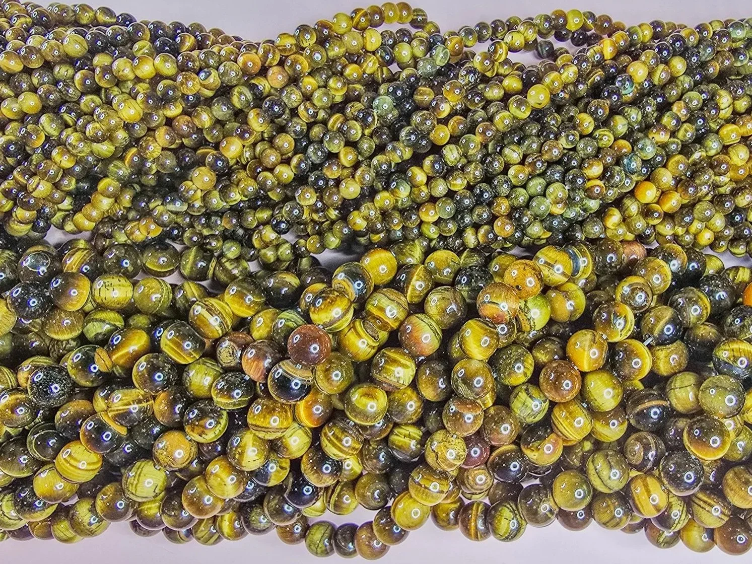 Tiger's Eye Round Beads - 4mm & 8mm Strands