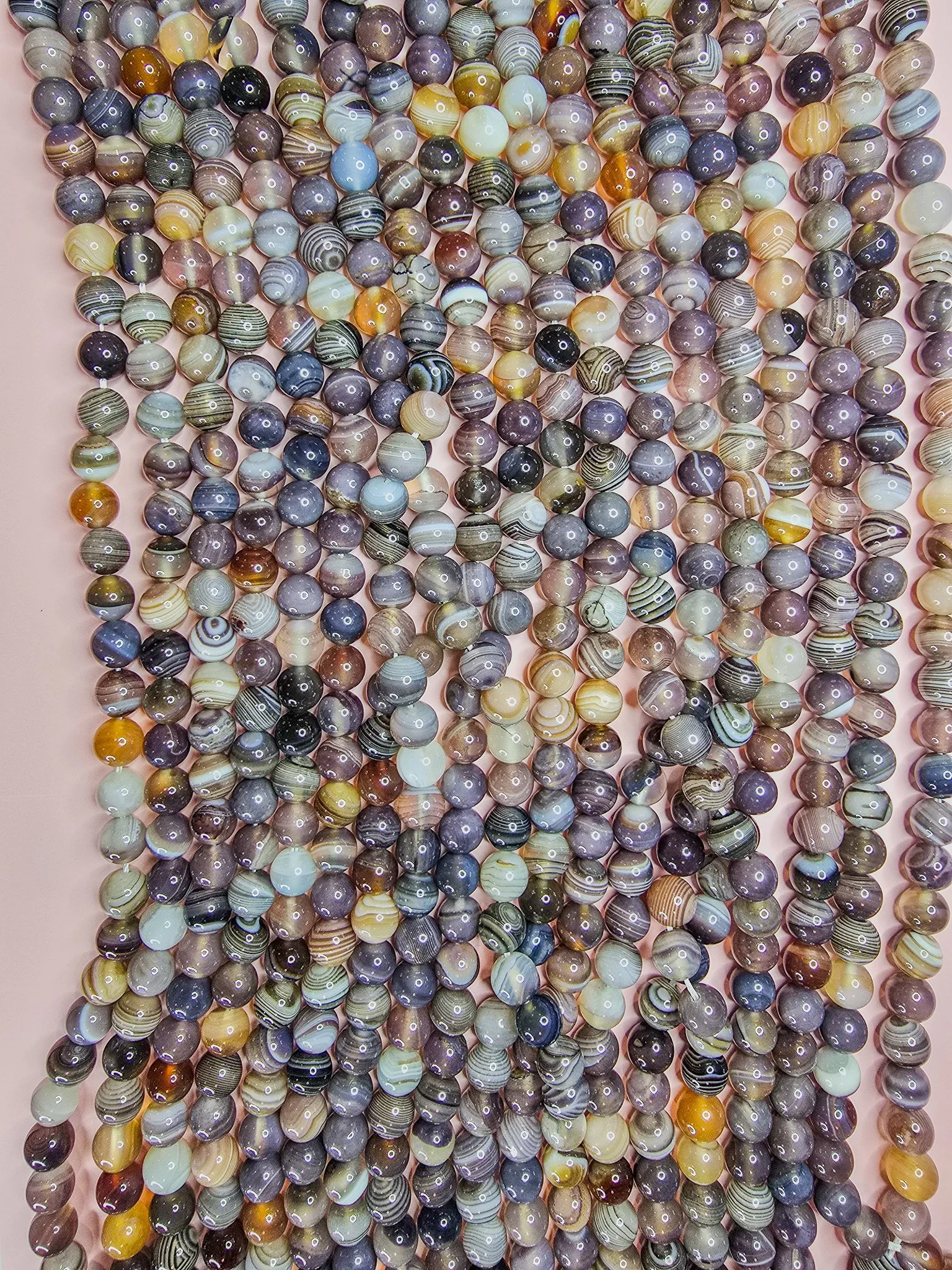 4 millimeter Botswana Agate round beads