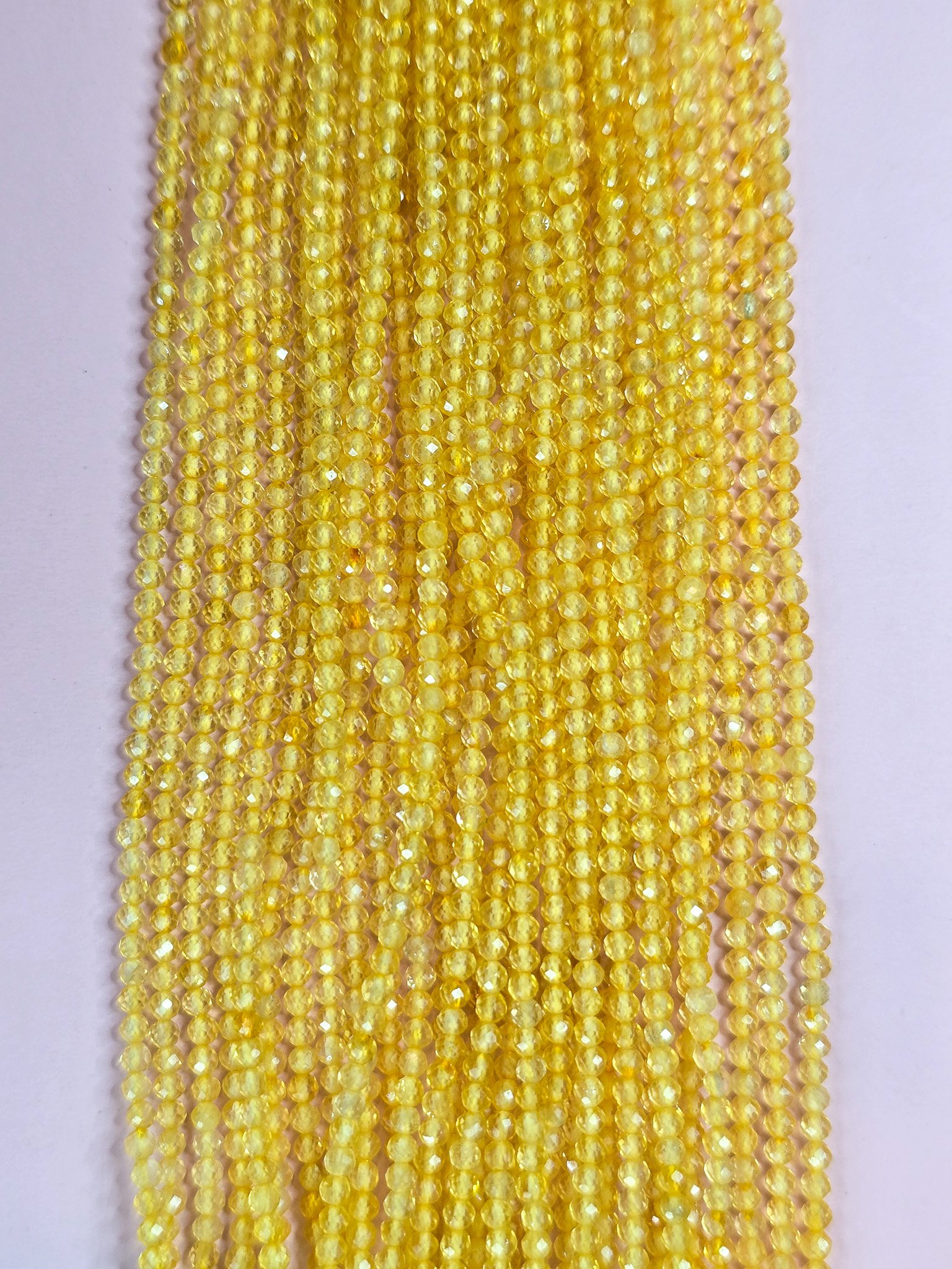 Citrine Faceted Round Beads - 2.5mm Strand (Approx. 15-16 Inches)