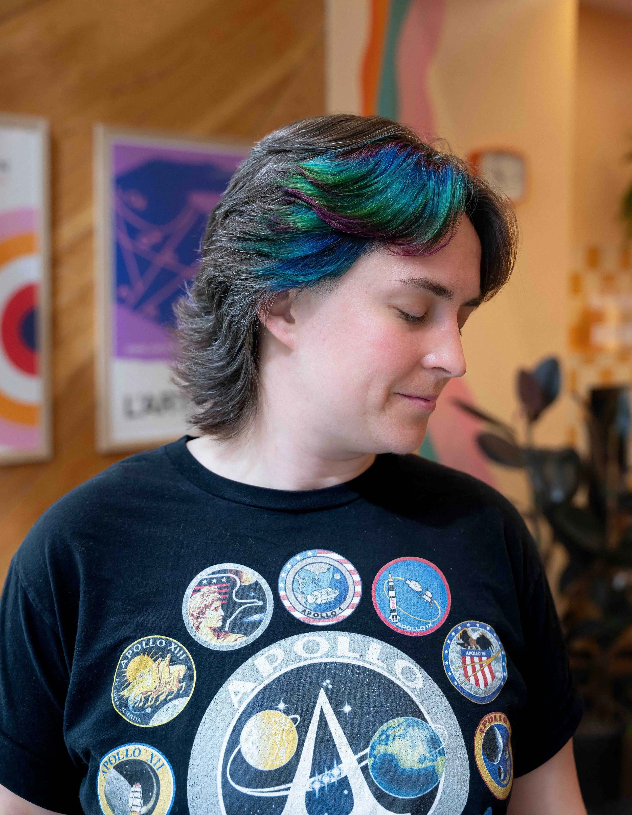 This fun, flowy brush back with an oil-spill color block perfectly showcases what Lady Neptune Hair Salon Capitol Hill is all about! Thanks for the trust!